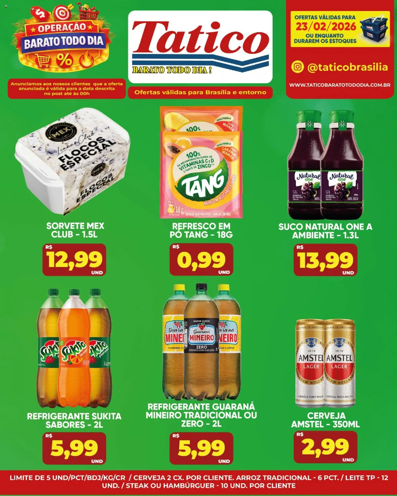 Tatico Folheto - válido de 23.02.2026 | Página: 7 | Produtos: Arroz, Flocos, Sorvete, Mamão