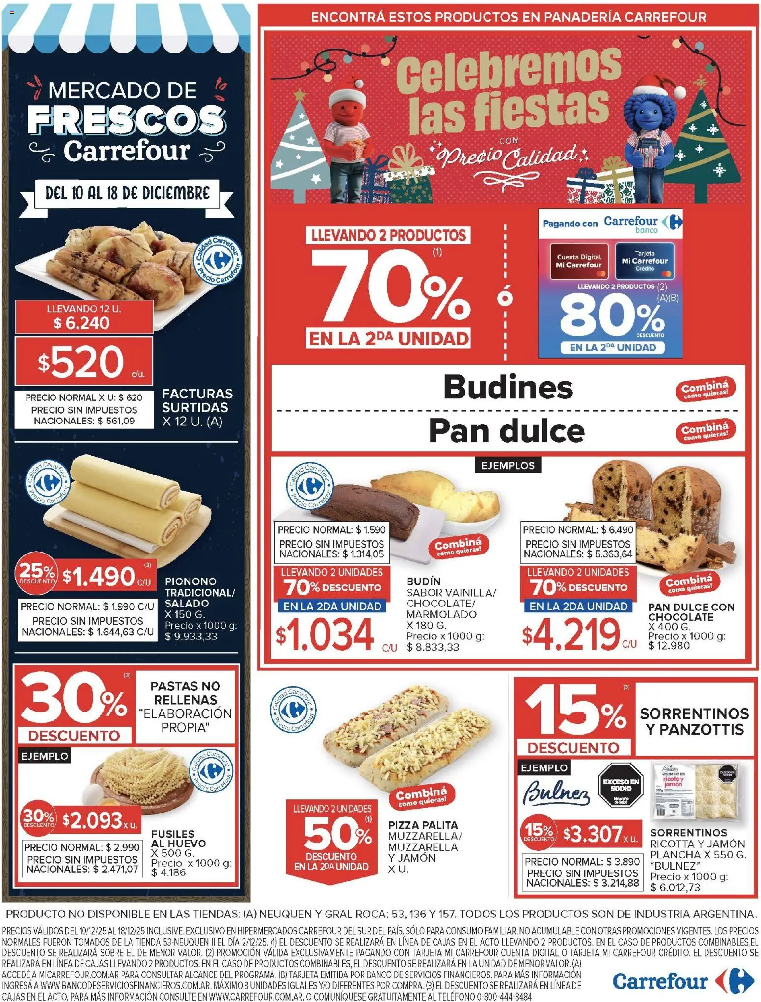 Carrefour ofertas │ válido desde el 10.12.2025 | Página: 17 | Productos: Budín, Plancha, Jamón, Pizza