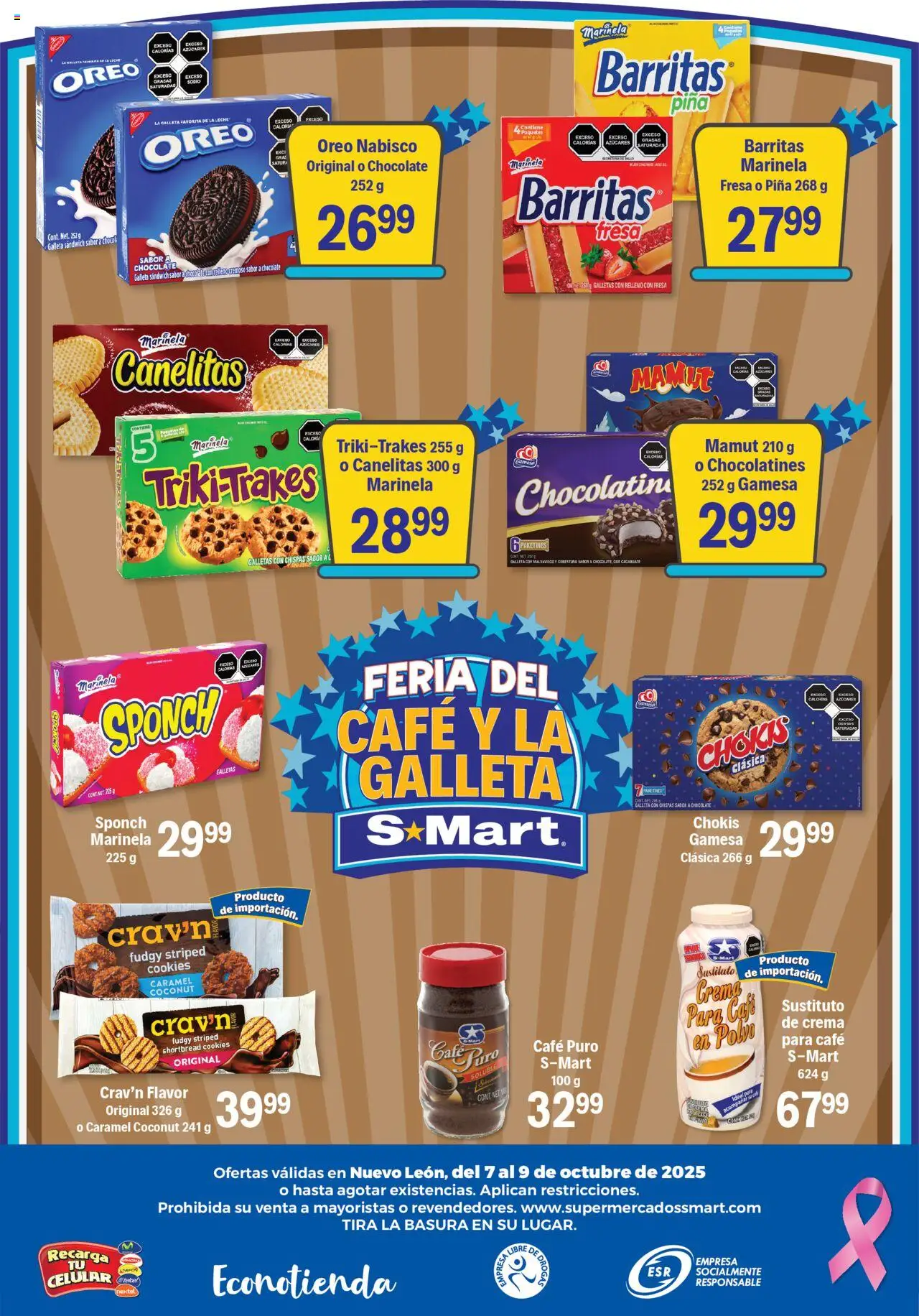 Nuevas ofertas de S-Mart válidas en toda la República Mexicana desde el 07.10.2025. ¡Encuentra las mejores ofertas en S-Mart - Folleto - Monterrey! | Página: 6 | Productos: Crema, Leche, Café, Galletas