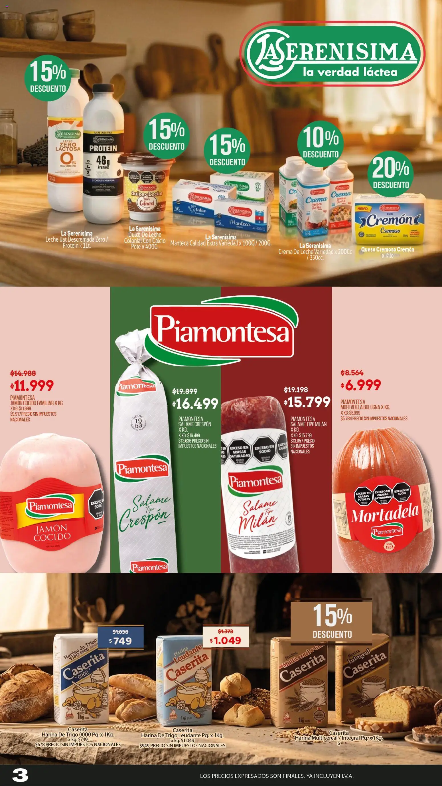 Makro Ofertas VOLVETE A ILUSIONAR │ válido desde el 09.04.2026 | Página: 3 | Productos: Mortadela, Dulce de leche, Jamón, Salame