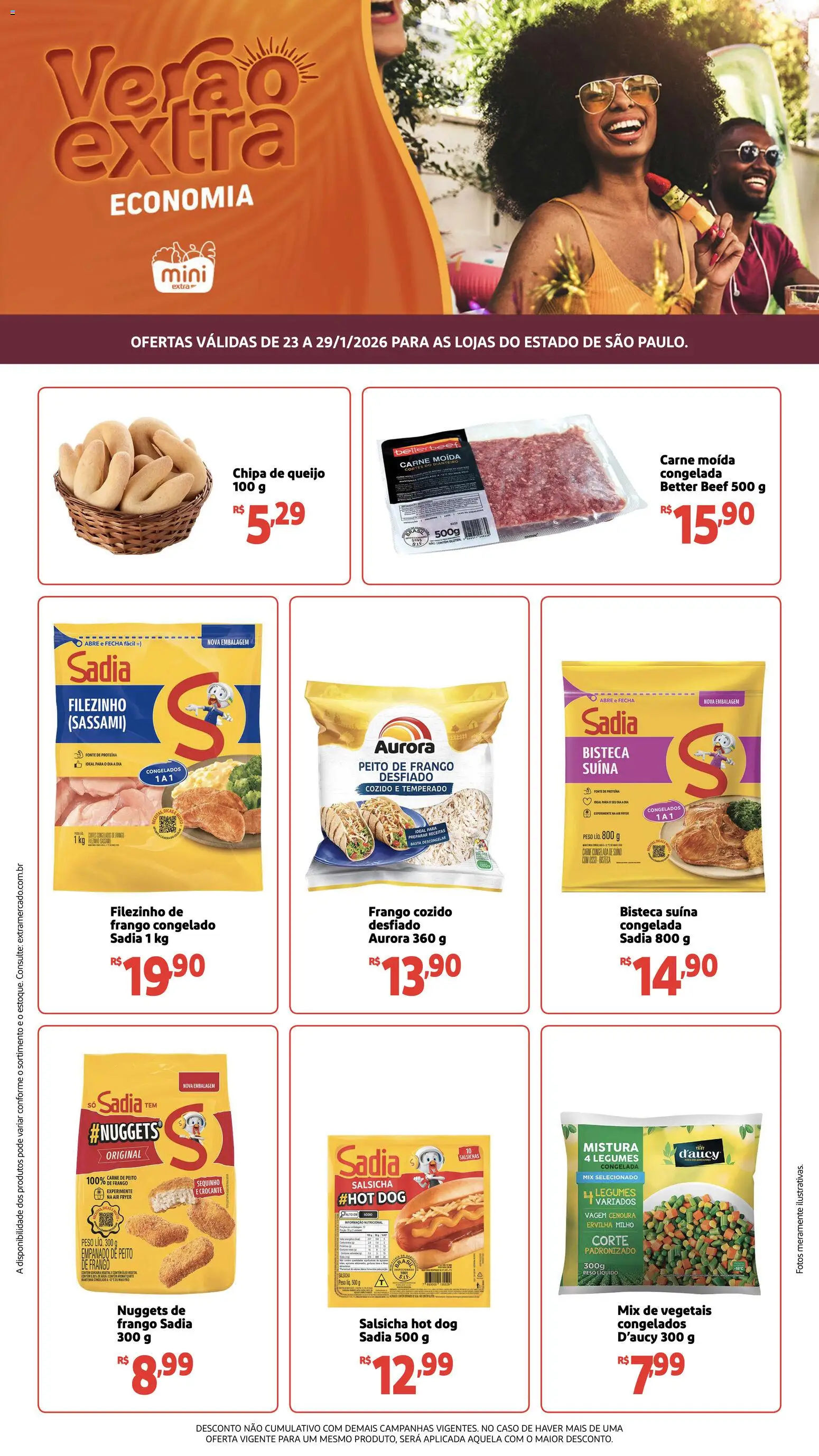 Mini Extra Folheto - válido de 23.01.2026 | Página: 1 | Produtos: Air fryer, Salsicha, Queijo, Peito de frango
