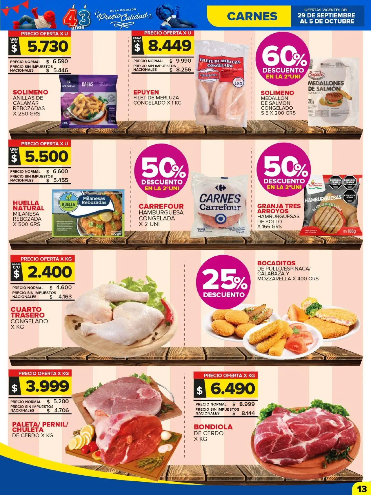 Carrefour Maxi catálogo │ válido desde el 30.09.2025 | Página: 13 | Productos: Pollo, Milanesa, Pescado, Cerdo
