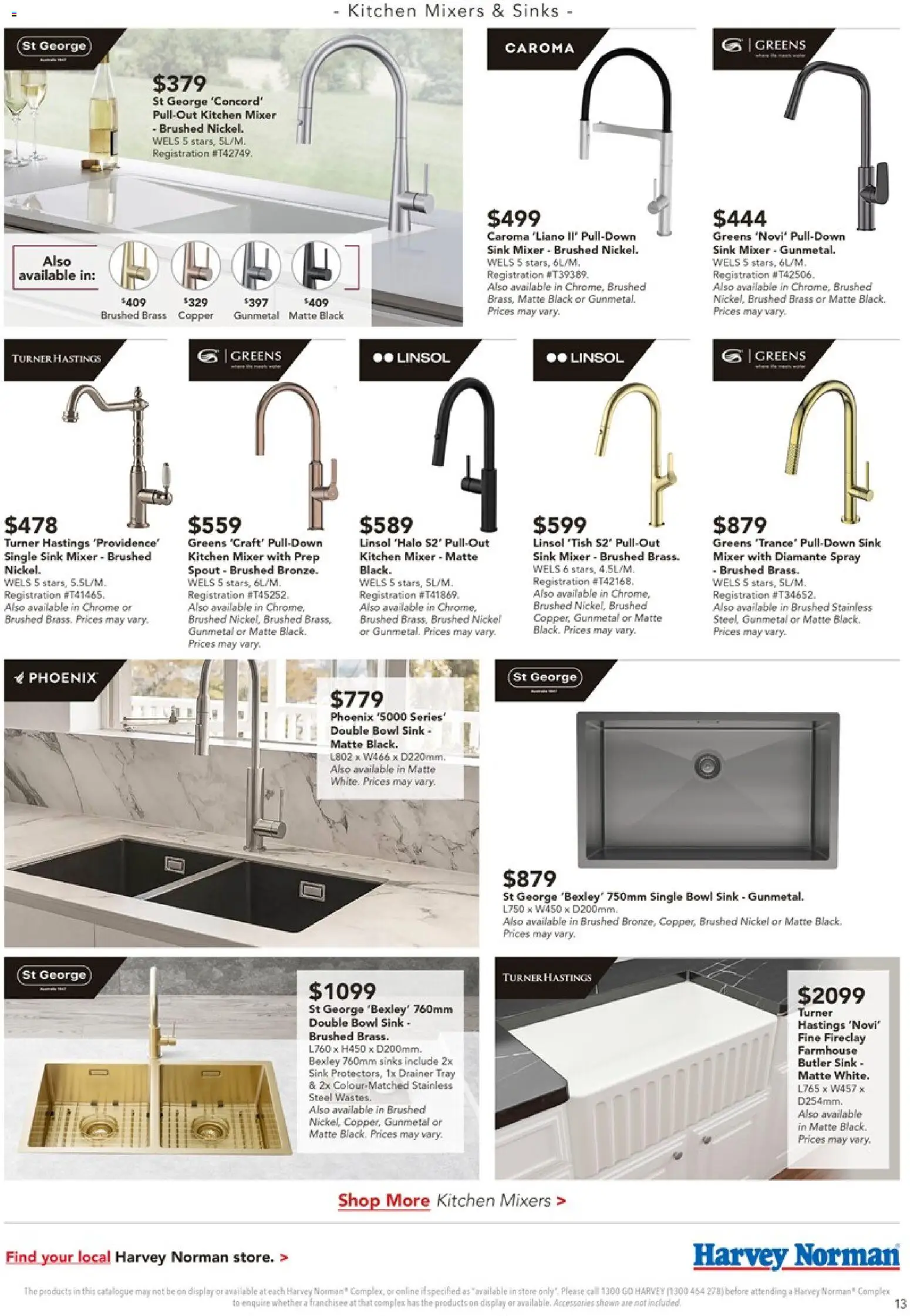 Harvey Norman catalogue - valid from 11.02.2026 | Page: 13 | Products: Sink, Greens, Accessories, Mixer
