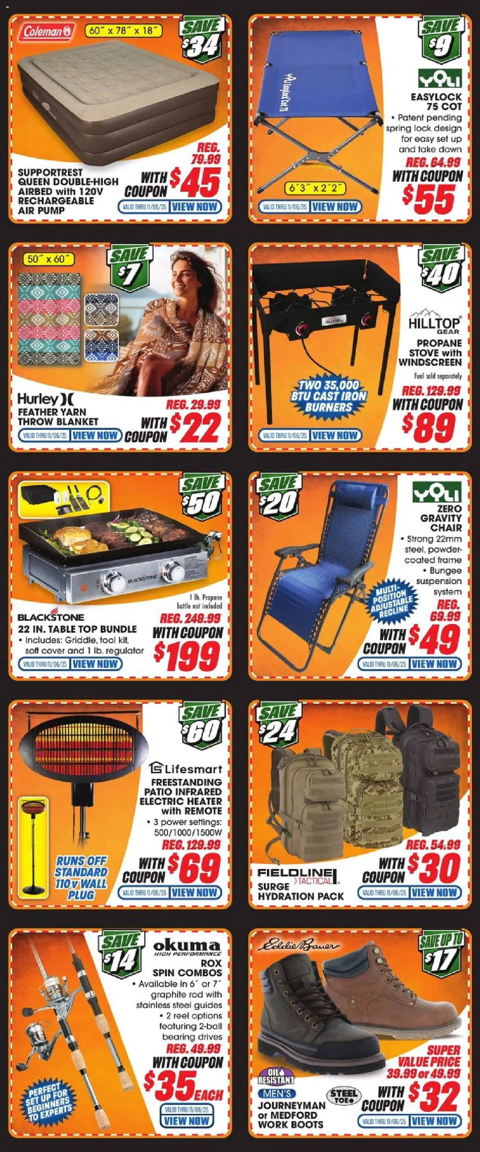 Big 5 Sporting Goods Weekly Ad - valid from 31.10.2025 | Page: 5 | Products: Table, Boots, Stove, Rod