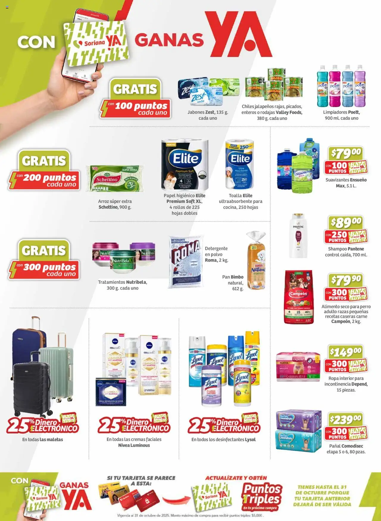 Nuevas ofertas de Soriana válidas en toda la República Mexicana desde el 18.09.2025. ¡Encuentra las mejores ofertas en Soriana - Pesito Valedor Mercado: Chih, Coah, Dur, NL, SLP, Tamps, Zac! | Página: 8 | Productos: Detergente, Pan, Papel higiénico, Ropa interior