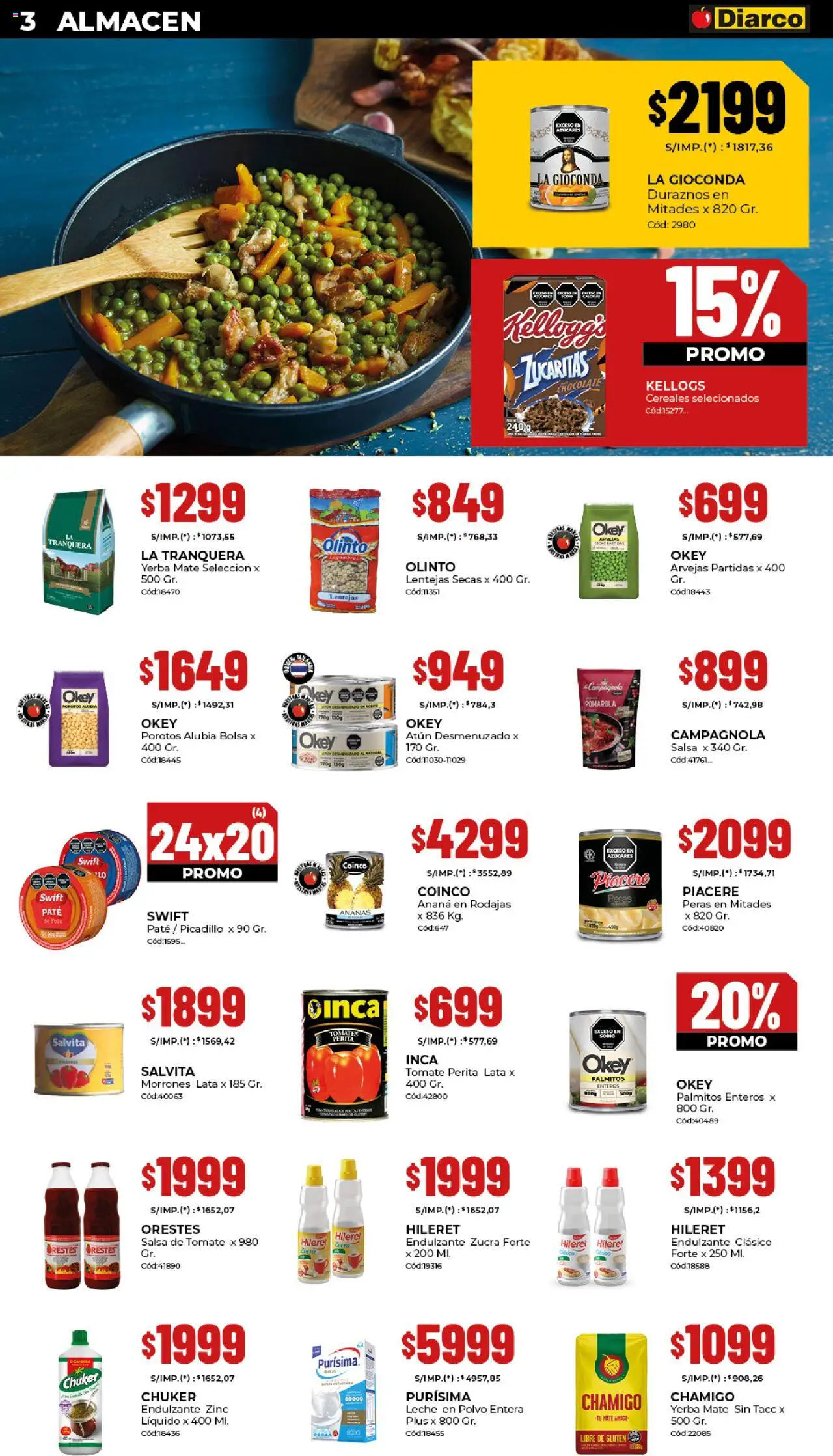 Diarco - Ofertas Gba │ válido desde el 29.09.2025 | Página: 3 | Productos: Lentejas, Tomate, Leche, Palmitos