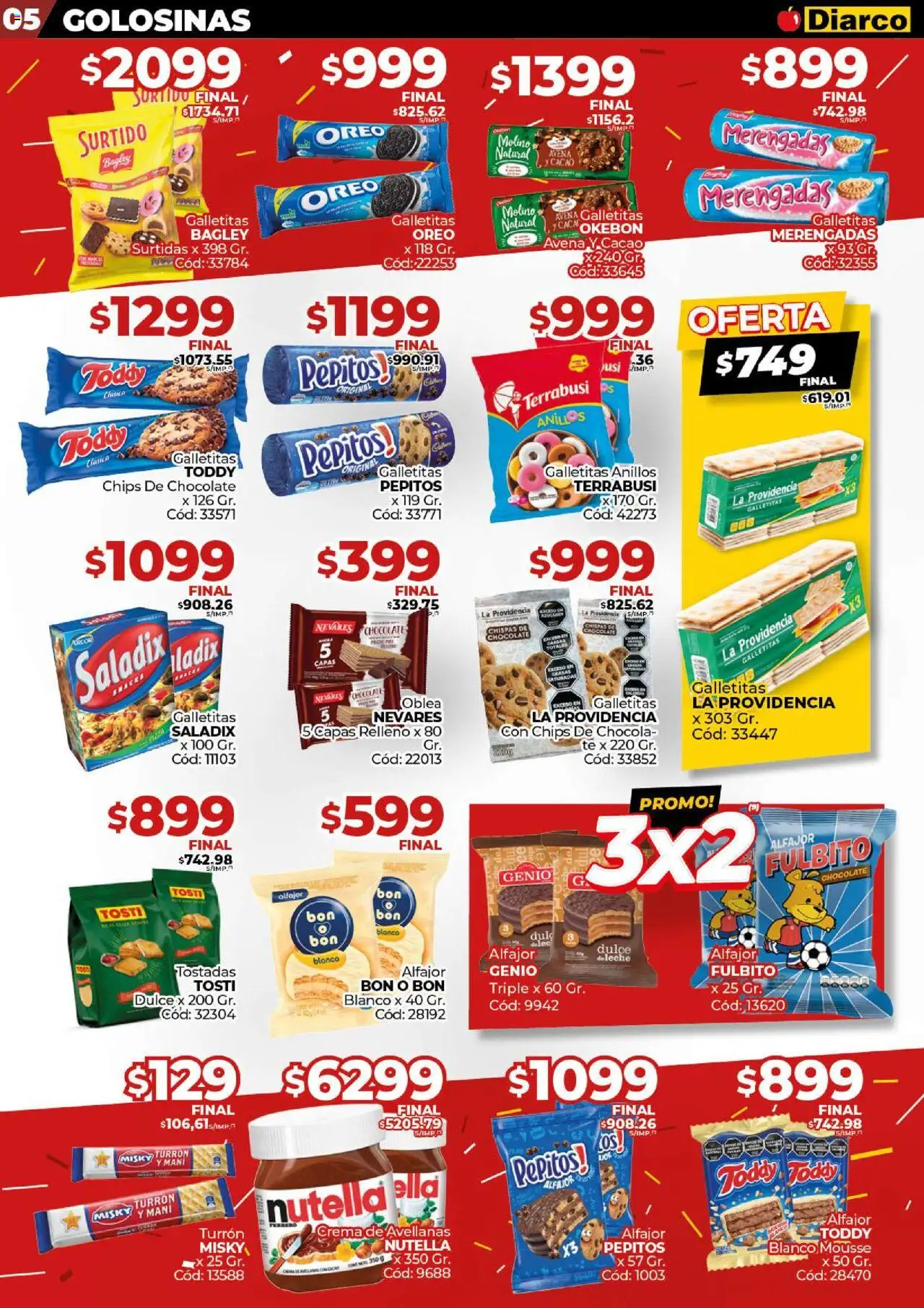 Diarco - Ofertas GBA │ válido desde el 08.09.2025 | Página: 5 | Productos: Galletitas, Mousse, Alfajor, Té