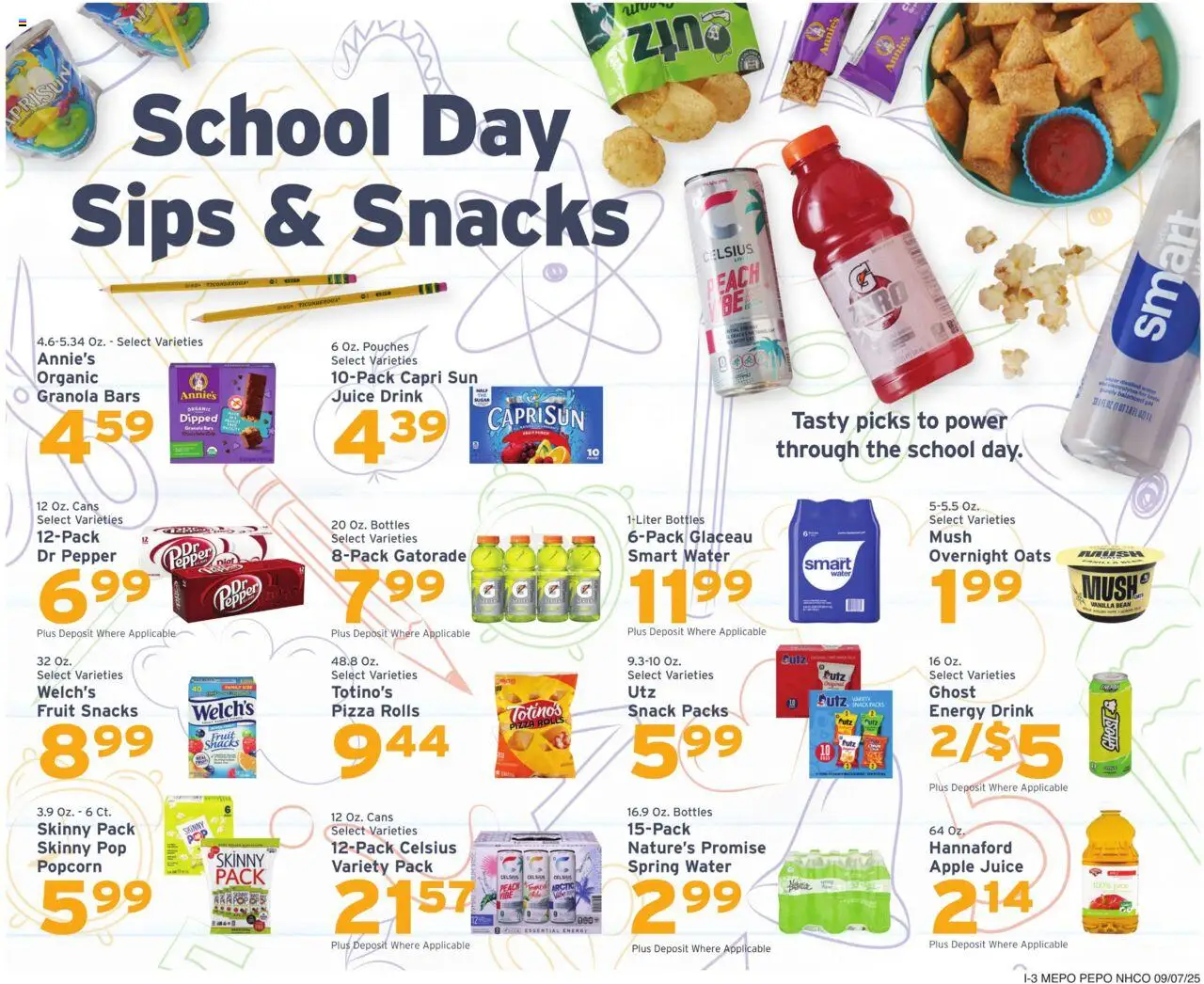 Hannaford Weekly Ad - valid from 07.09.2025 | Page: 11 | Products: Juice, Water, Pepper, 2人掛けソファ