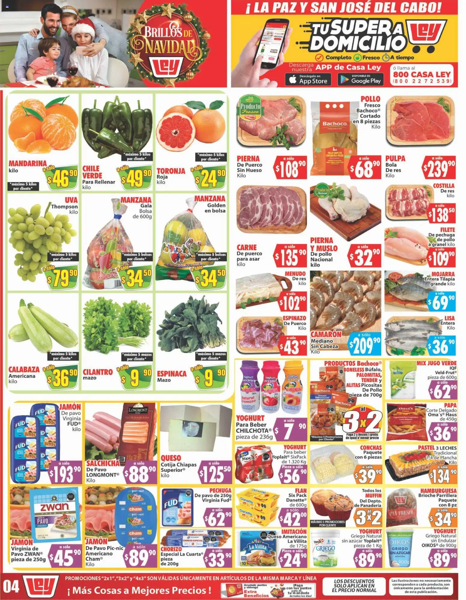 Nuevas ofertas de Casa Ley válidas en toda la República Mexicana desde el 20.11.2025. ¡Encuentra las mejores ofertas en Casa Ley folleto Autoservicio! | Página: 4 | Productos: Papa, Salchicha, Toronja, Jugo