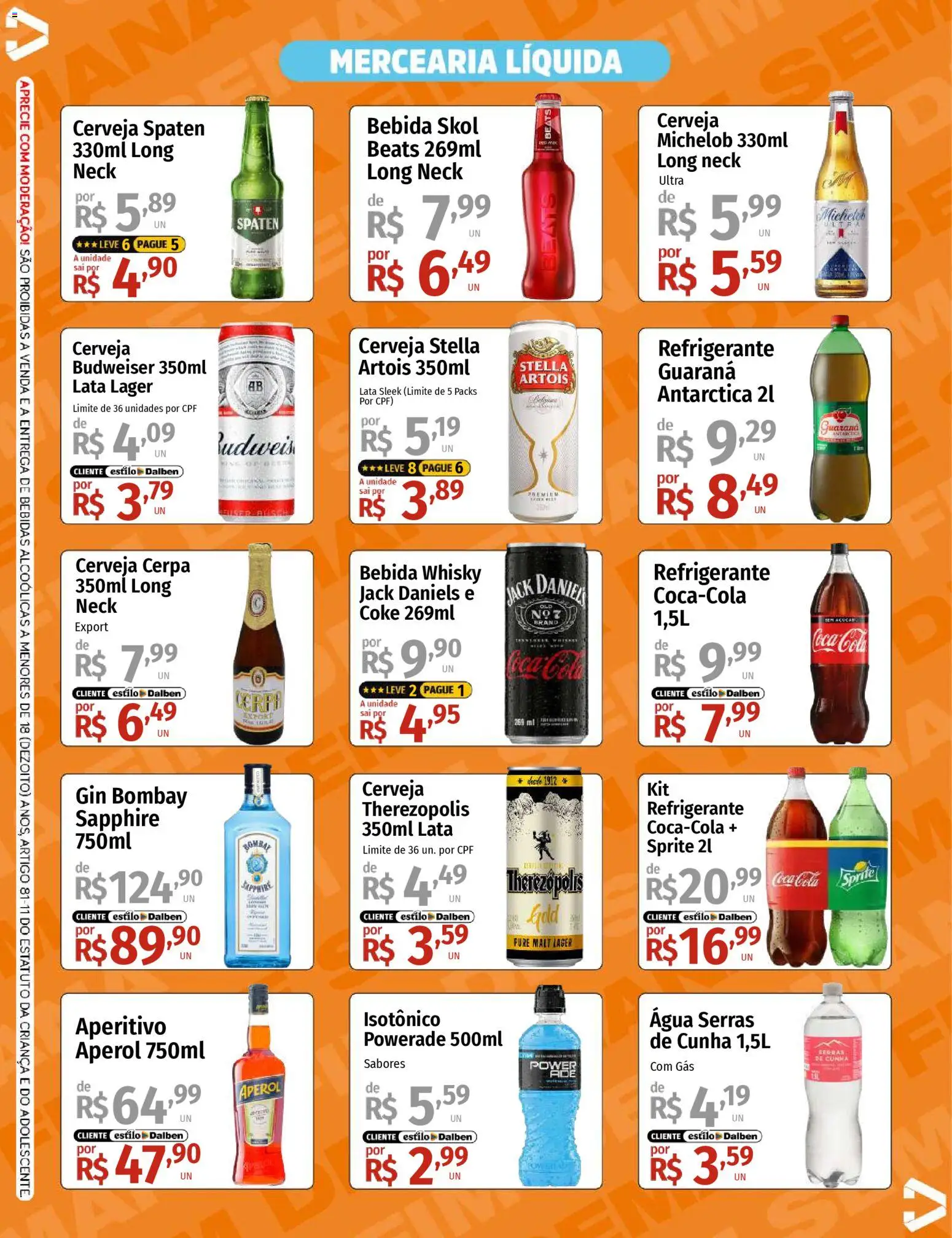 Supermercado Dalben Folheto - válido de 14.11.2025 | Página: 3 | Produtos: Guaraná, Gin, Bebida, Isotônico