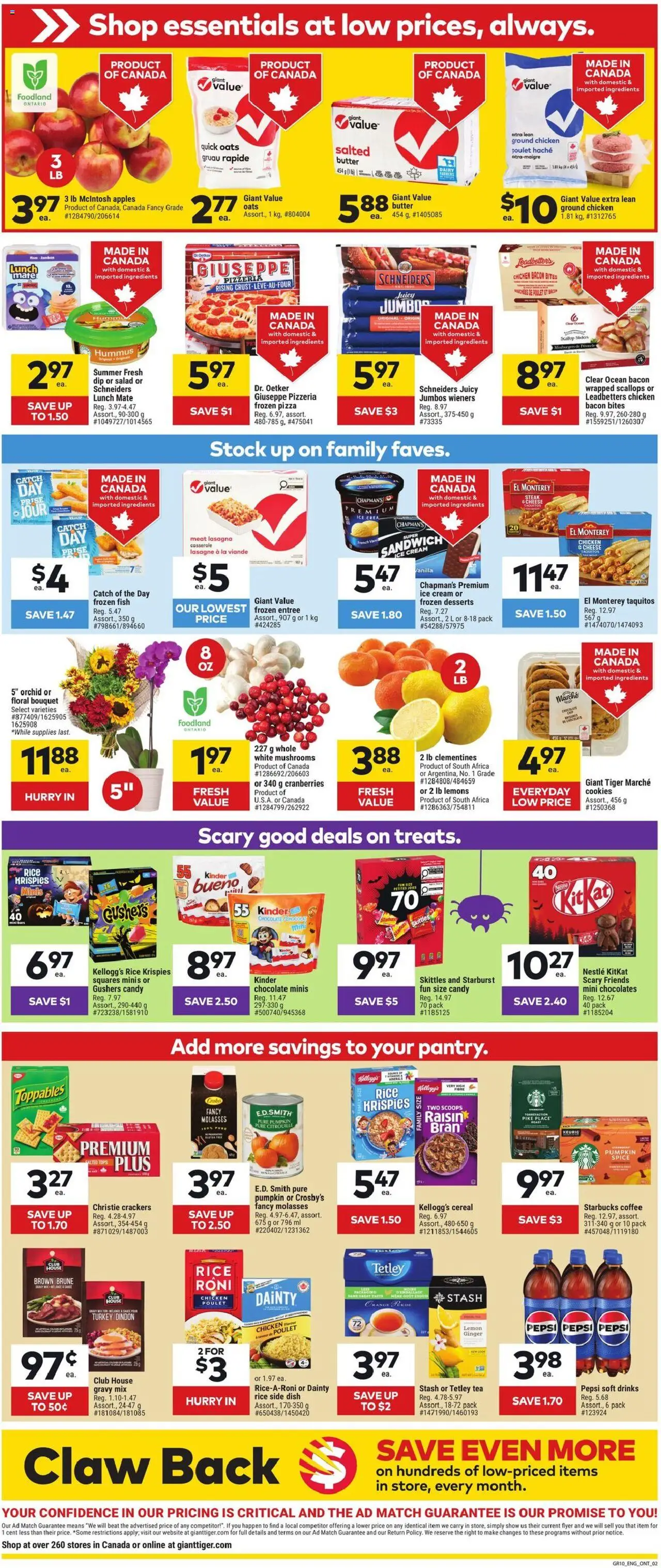 Giant Tiger flyer valid from 08.10.2025 | Page: 2 | Products: Rice, Fish, Ice cream, Butter