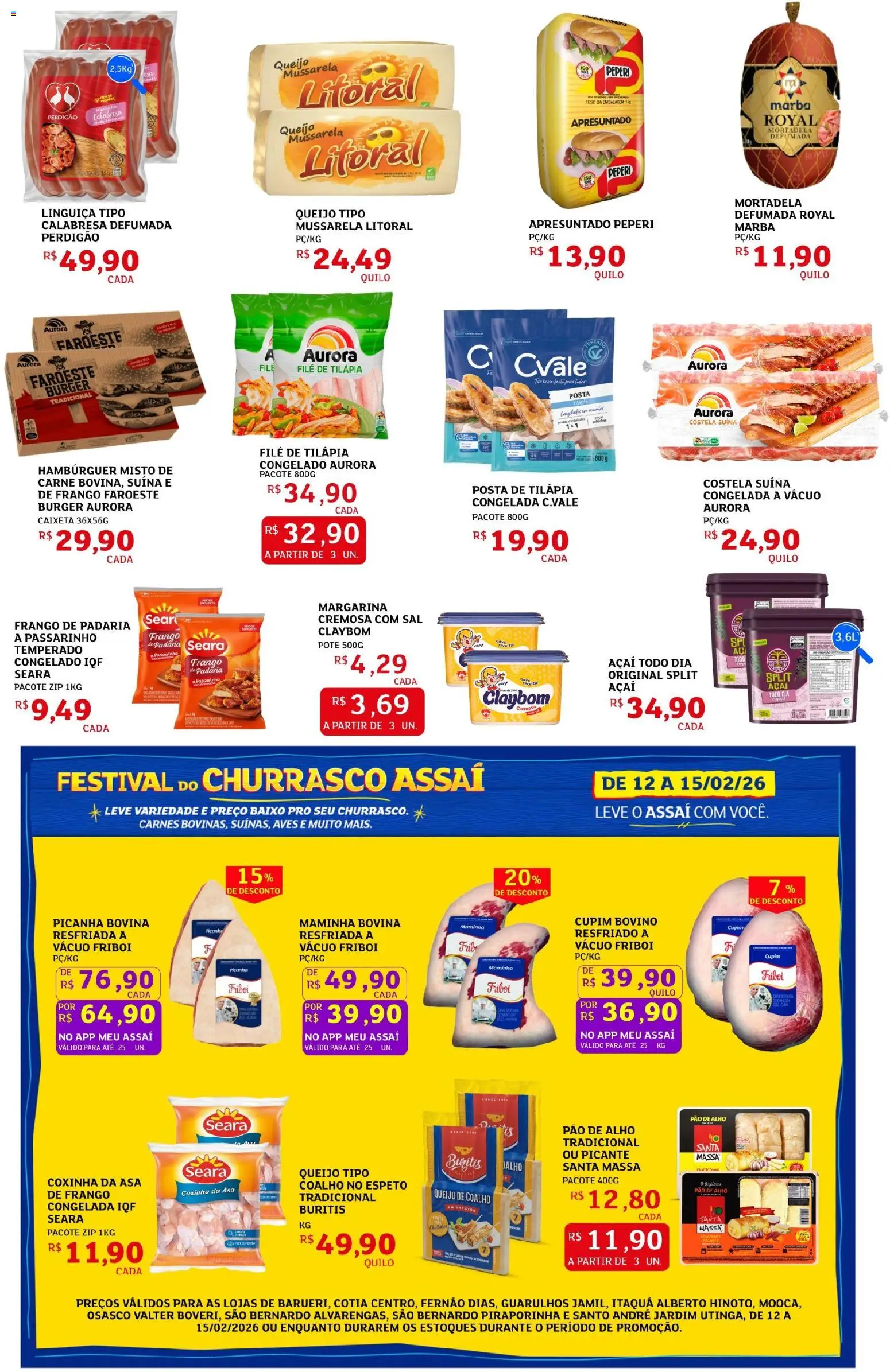 Assaí Atacadista Folheto - válido de 12.02.2026 | Página: 3 | Produtos: Maminha, Asa de frango, Baixo, Sal