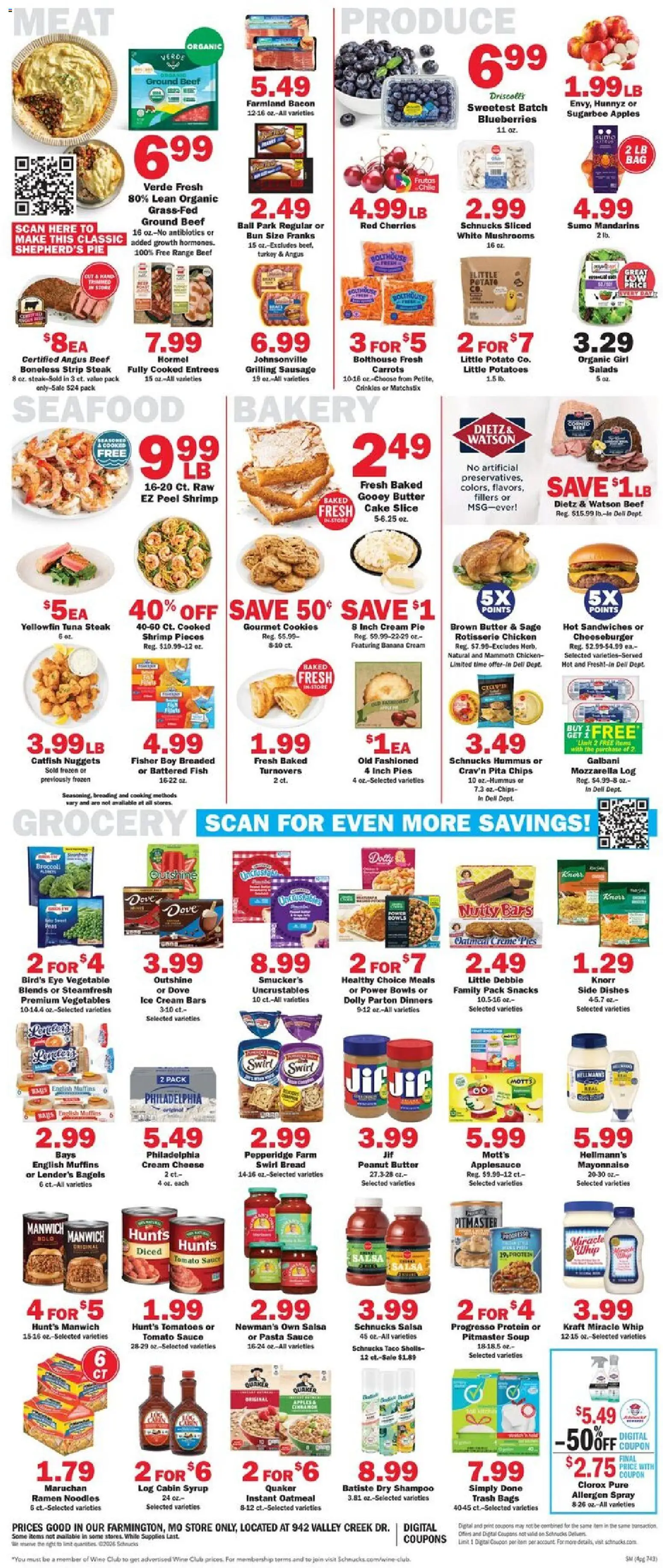 Schnucks Weekly Print Ad - MO - valid from 21.01.2026 | Page: 4 | Products: Mandarins, Wine, Chips, Ice cream