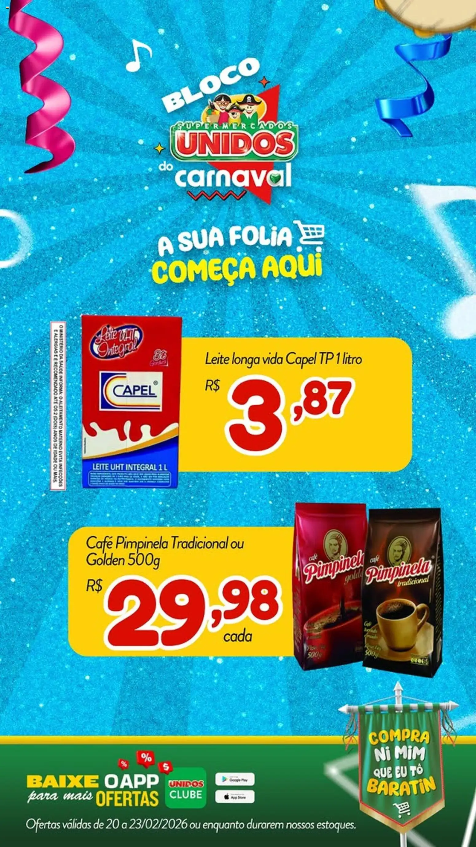 Supermercados Unidos Folheto - válido de 20.02.2026 | Página: 4 | Produtos: Leite, Café