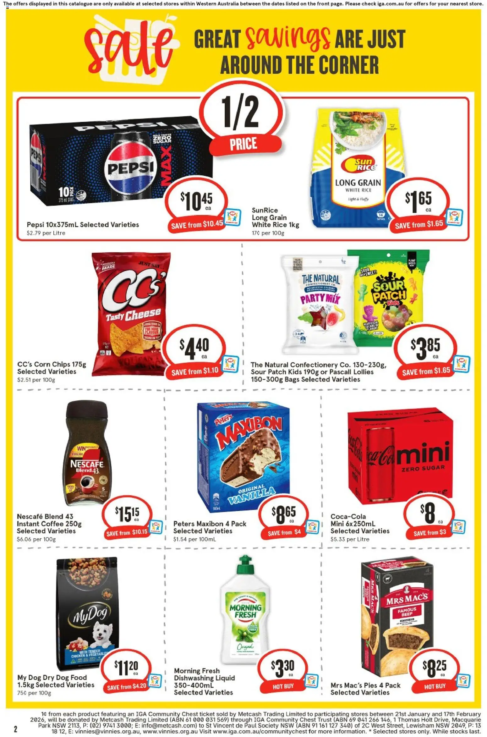 IGA catalogue - valid from 04.02.2026 | Page: 2 | Products: Coffee, Chicken, Pepsi, Sugar