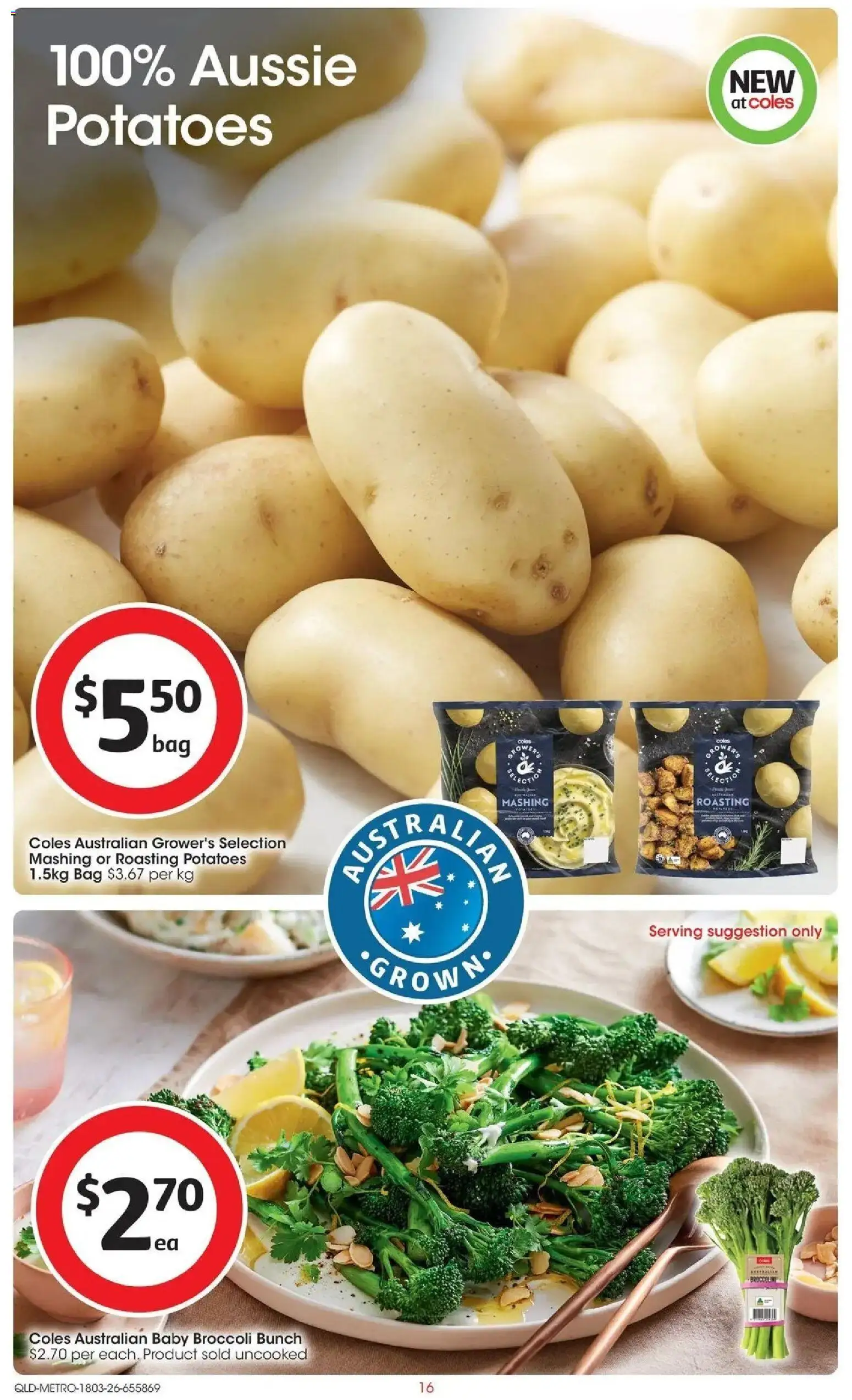 Coles catalogue - valid from 18.03.2026 | Page: 16 | Products: Potatoes, Bag