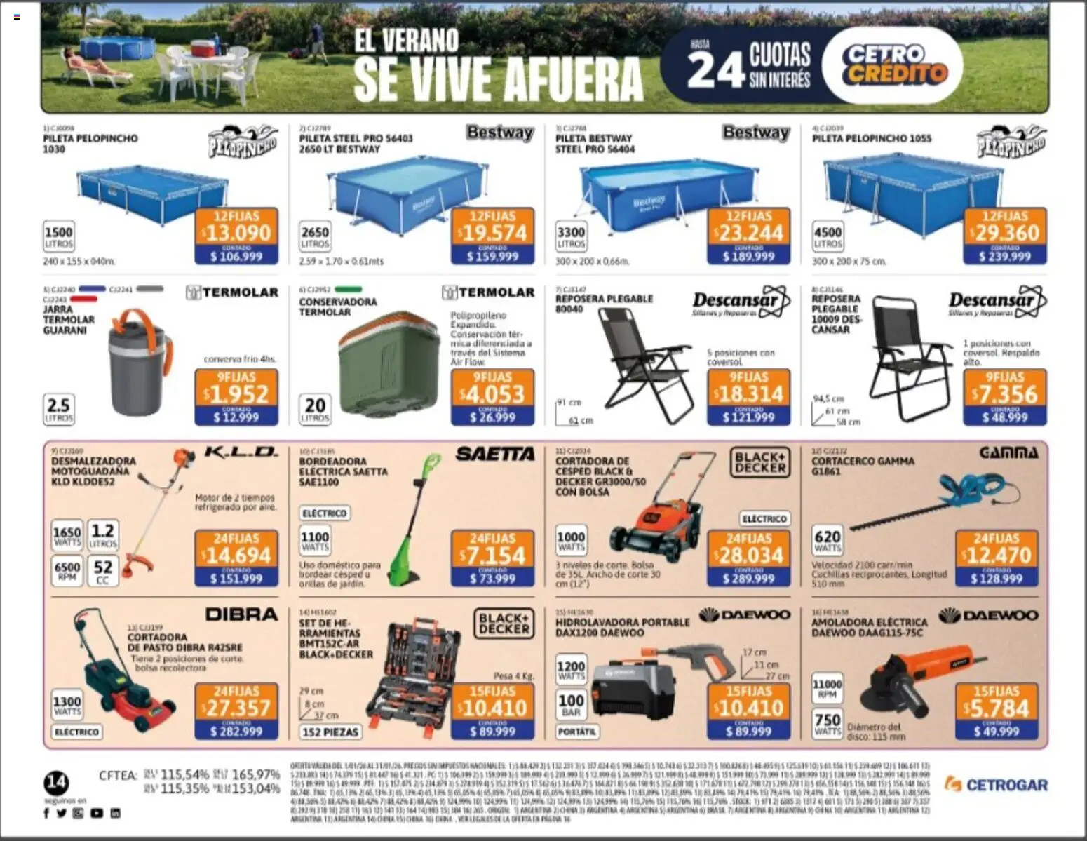 Cetrogar catálogo │ válido desde el 02.01.2026 | Página: 14 | Productos: Conservadora, Disco, Amoladora, Jarra