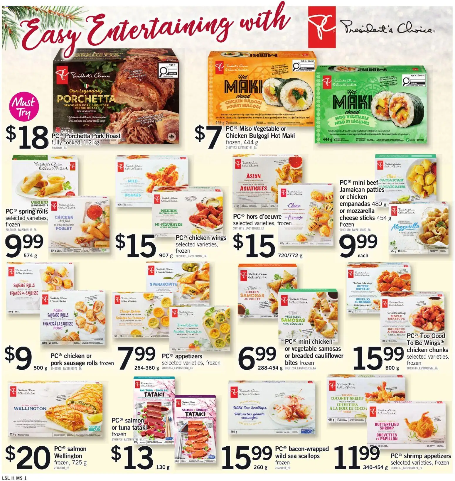 Loblaws flyer valid from 18.12.2025 | Page: 12 | Products: Chicken wings, Butter, Chicken, Pork