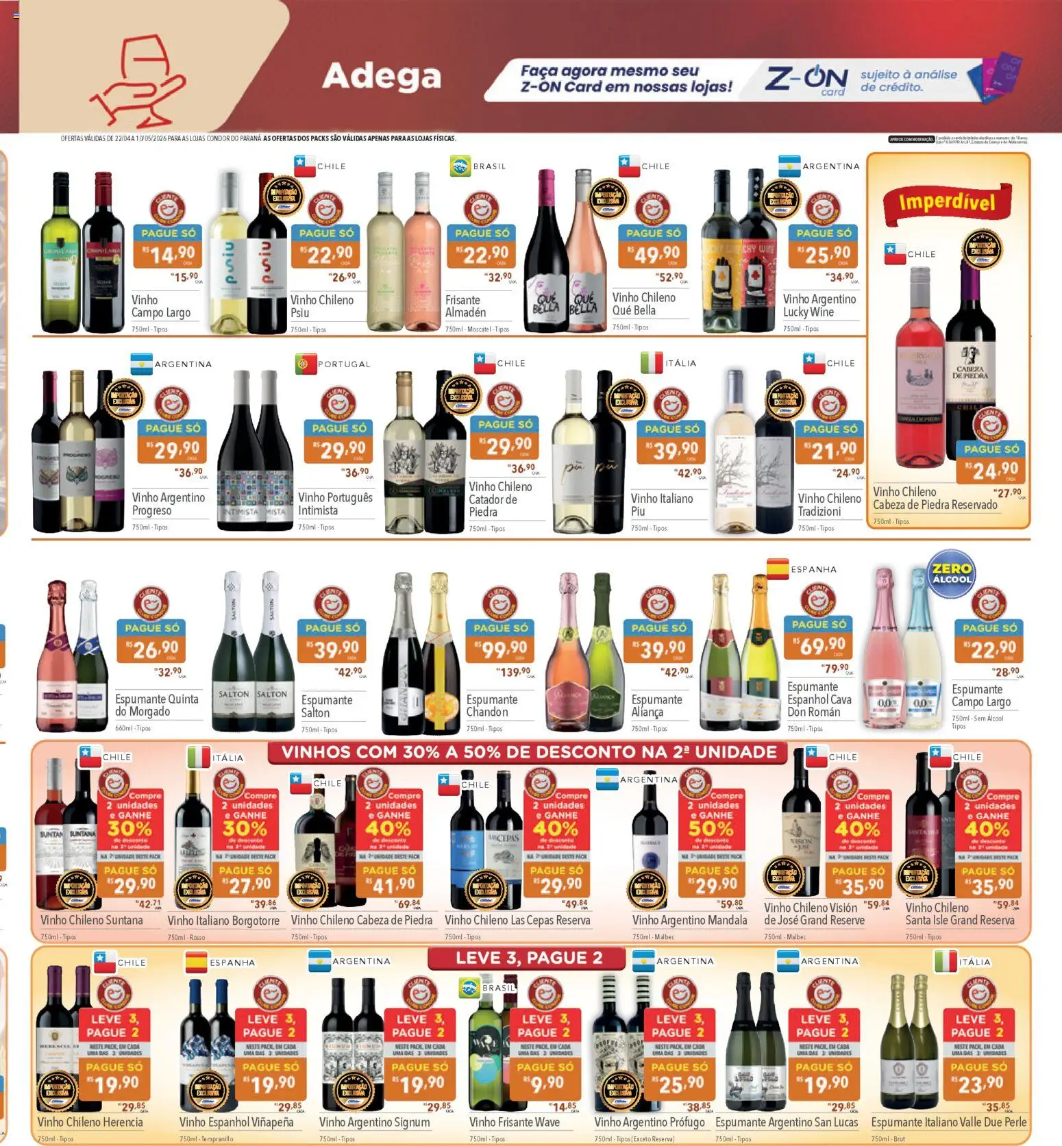 Supermercados Condor Folheto - válido de 22.04.2026 | Página: 19 | Produtos: Espumante, Aliança, Faca, Vinho