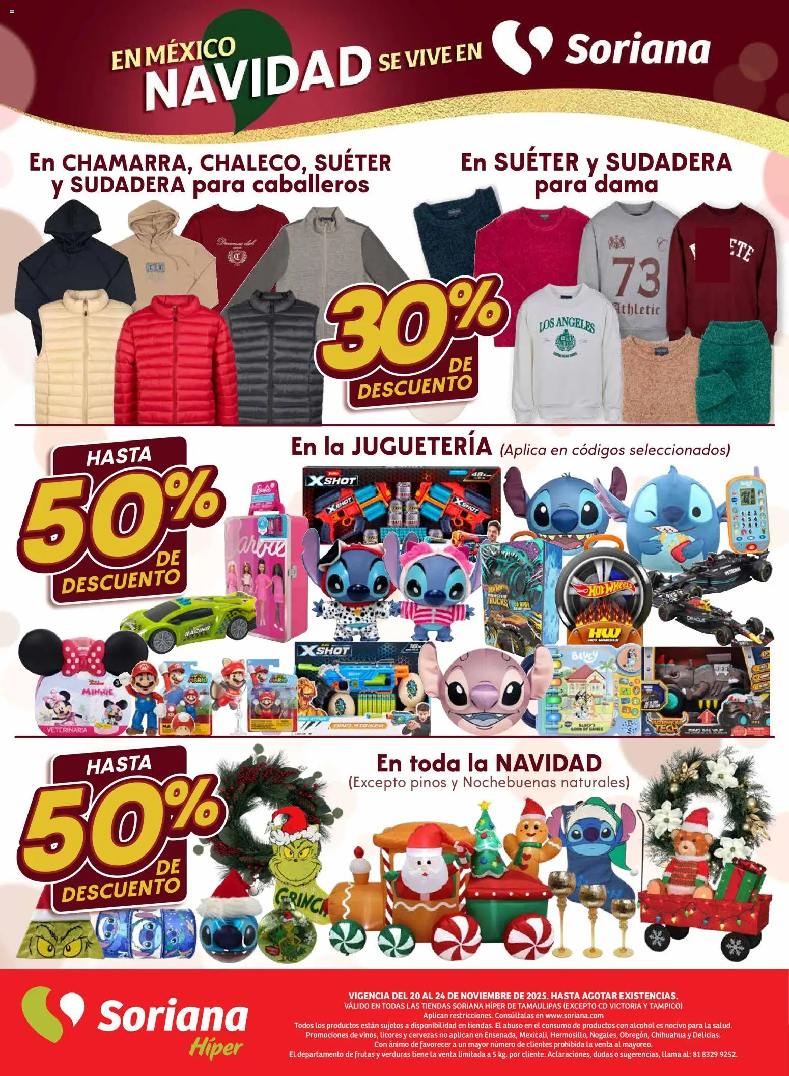 Nuevas ofertas de Soriana válidas en toda la República Mexicana desde el 20.11.2025. ¡Encuentra las mejores ofertas en Soriana - Fin de Semana Híper: Tamaulipas (excepto Cd. Victoria y Tampico)! | Página: 3