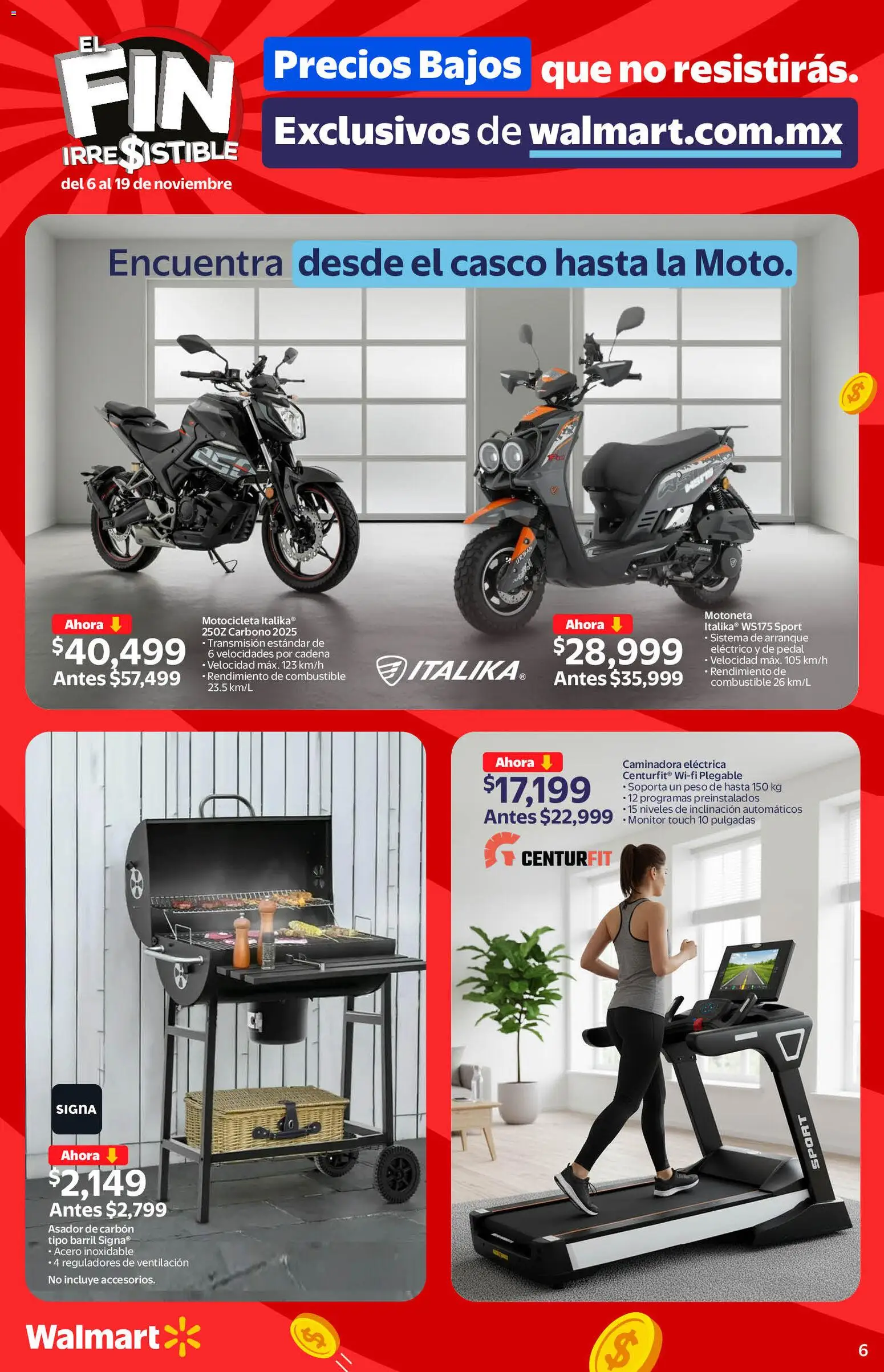 Nuevas ofertas de Walmart válidas en toda la República Mexicana desde el 06.11.2025. ¡Encuentra las mejores ofertas en Walmart catálogo Buen Fin! | Página: 6 | Productos: Monitor, Cadena