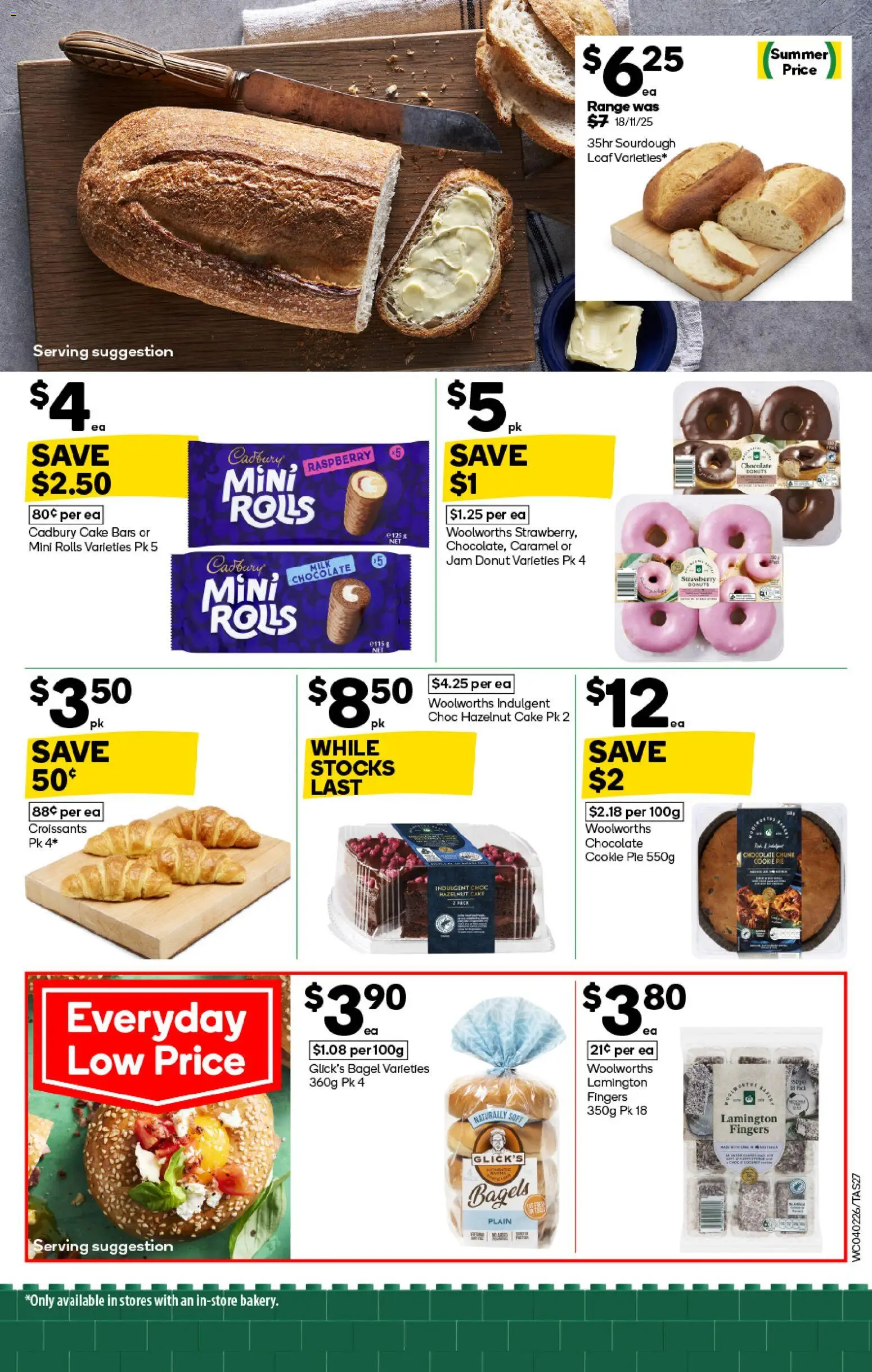 Woolworths catalogue - valid from 04.02.2026 | Page: 27 | Products: Bagels, Donuts, Chocolate, Raspberry