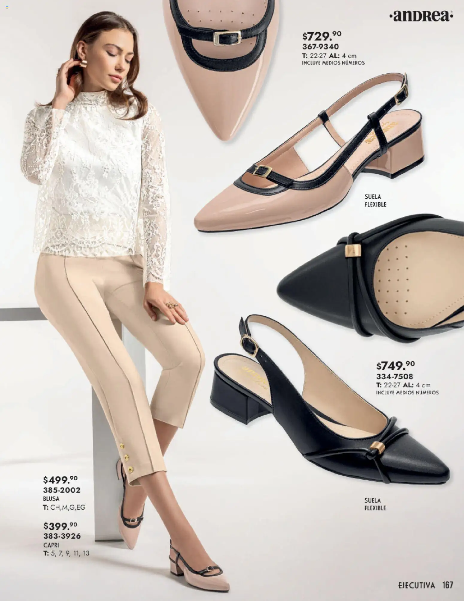 Nuevas ofertas de Andrea válidas en toda la República Mexicana desde el 25.01.2026. ¡Encuentra las mejores ofertas en Andrea catálogo Calzado Dama! | Página: 167 | Productos: Blusa, Flexible