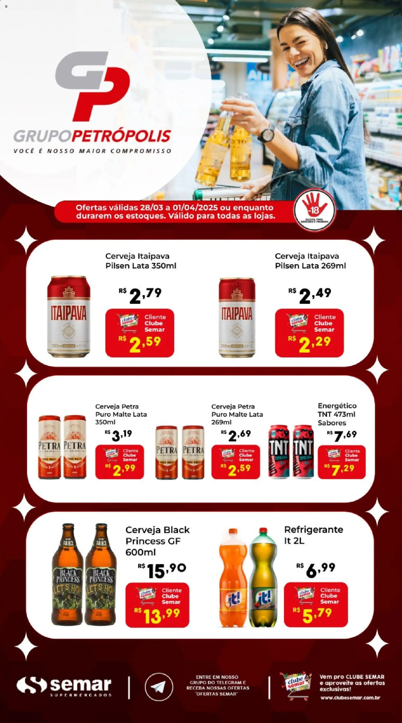 Semar Supermercado Folheto - válido de 28.03.2026 | Página: 1 | Produtos: Energético, Cerveja, Refrigerante
