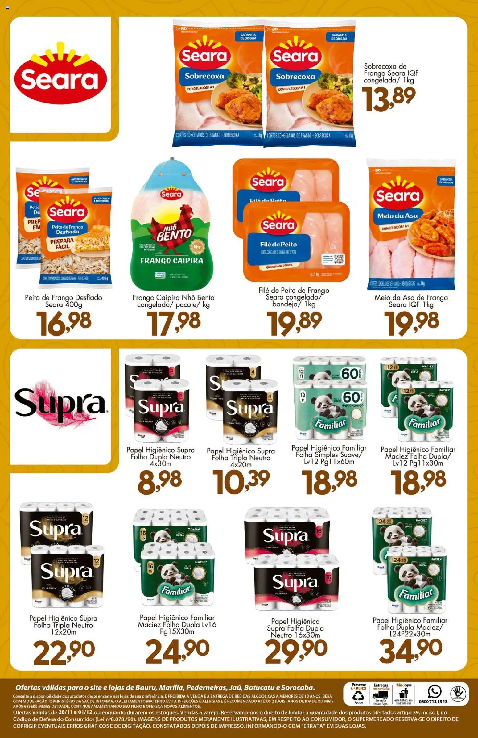Confiança Folheto - válido de 28.11.2025 | Página: 9 | Produtos: Asa de frango, Mel, Frango, Papel higiênico