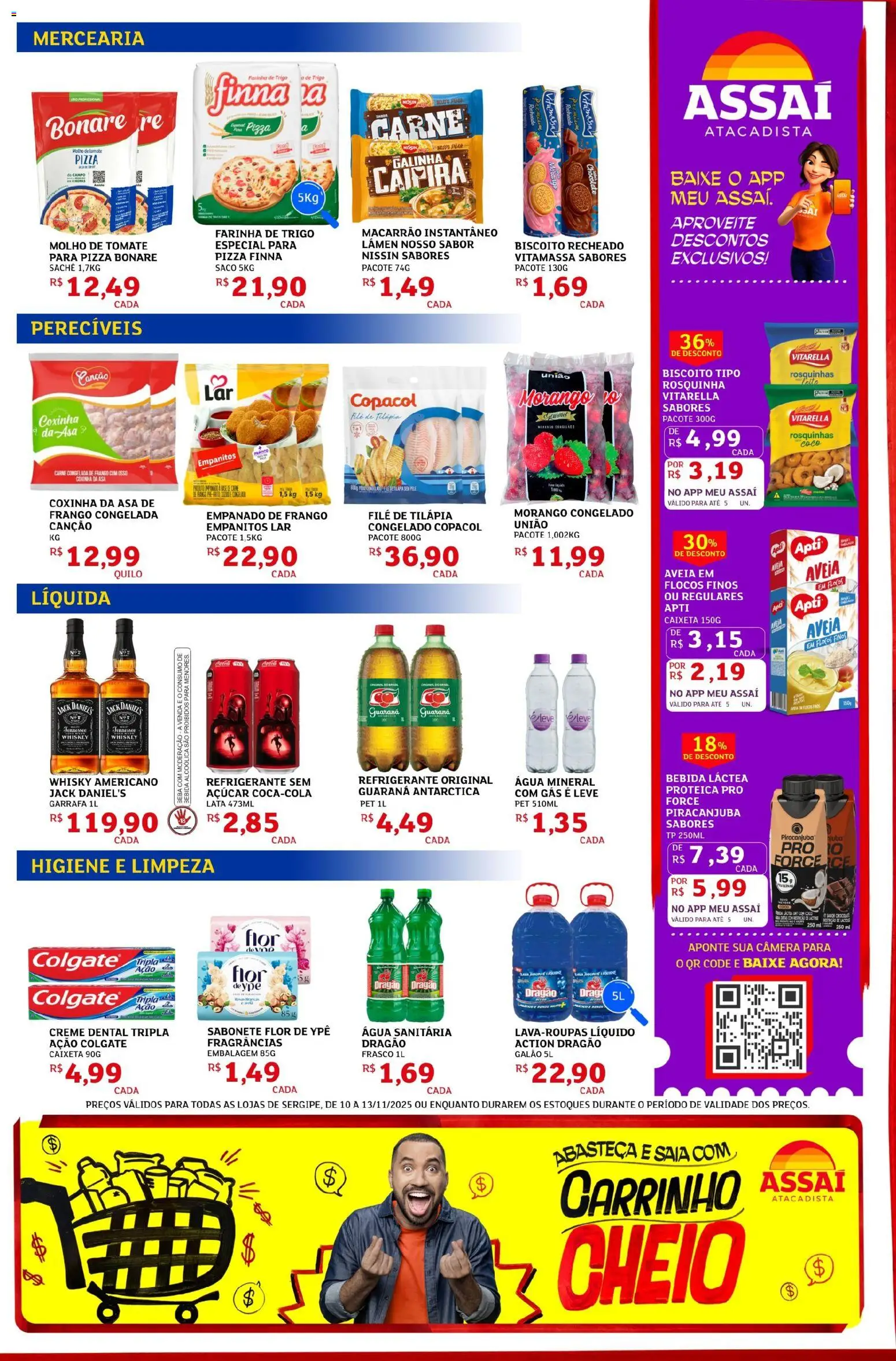 Assaí Atacadista Folheto - válido de 10.11.2025 | Página: 2 | Produtos: Biscoito, Tilápia, Chocolate, Água sanitária