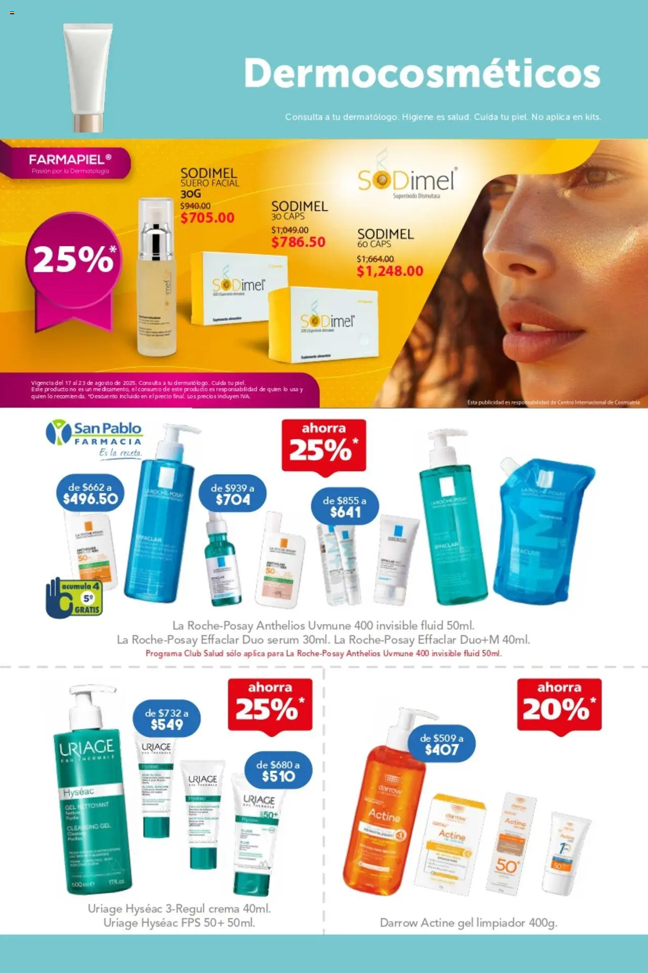 Nuevas ofertas de Farmacia San Pablo válidas en toda la República Mexicana desde el 17.08.2025. ¡Encuentra las mejores ofertas en Farmacia San Pablo - Catálogo Regreso a Clases! | Página: 12 | Productos: Serum, Crema, Limpiador