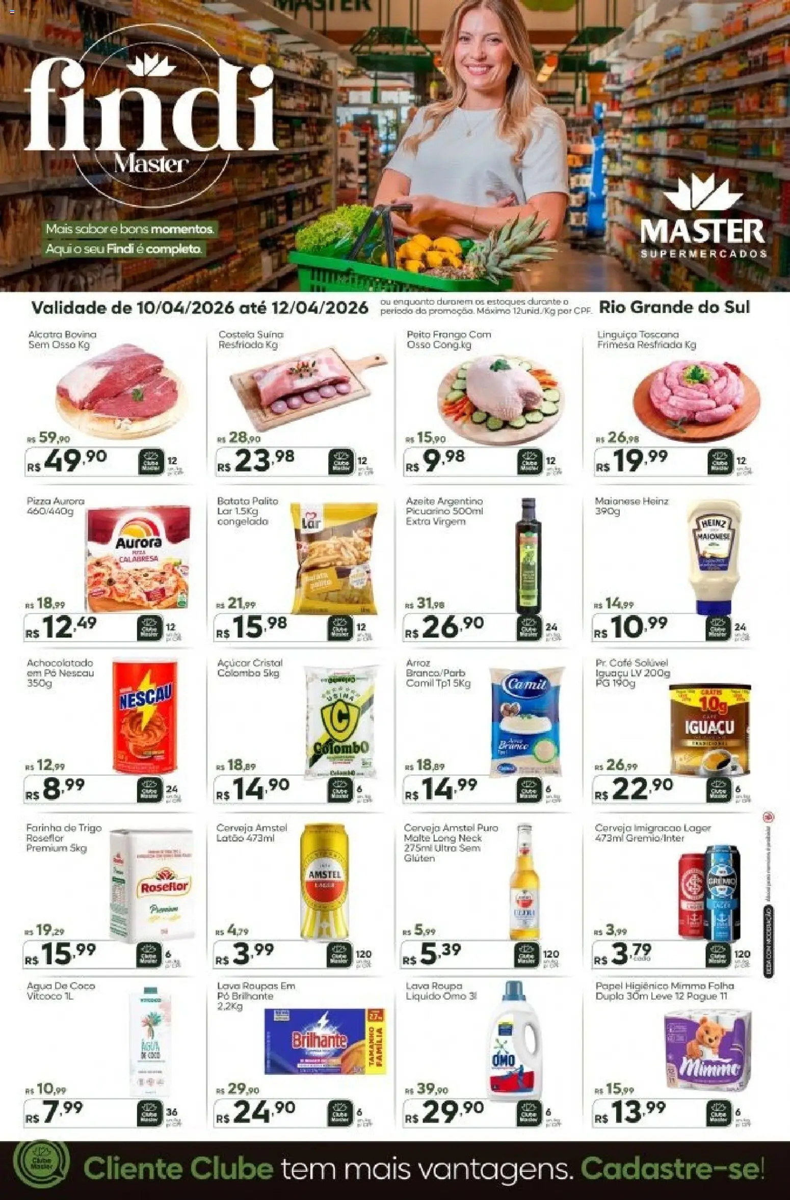 Master Folheto - válido de 10.04.2026 | Página: 1 | Produtos: Água de coco, Farinha de trigo, Azeite, Papel higiênico