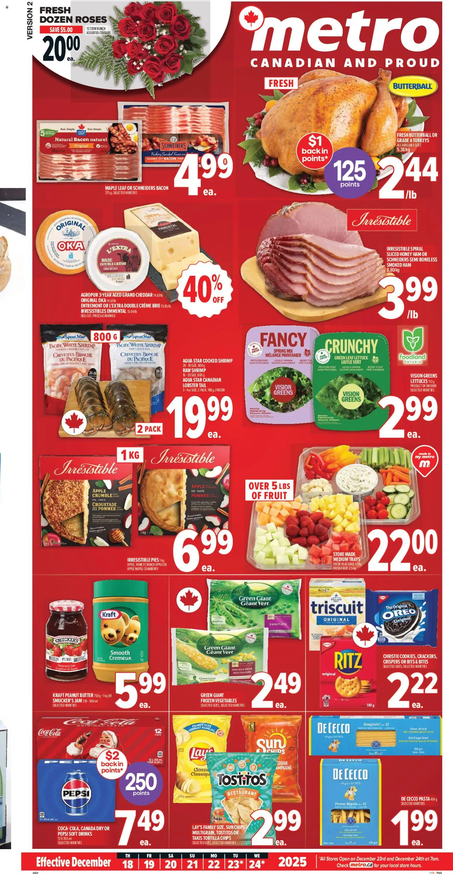 Metro flyer valid from 18.12.2025 | Page: 2 | Products: Pasta, Chips, Cream, Ham