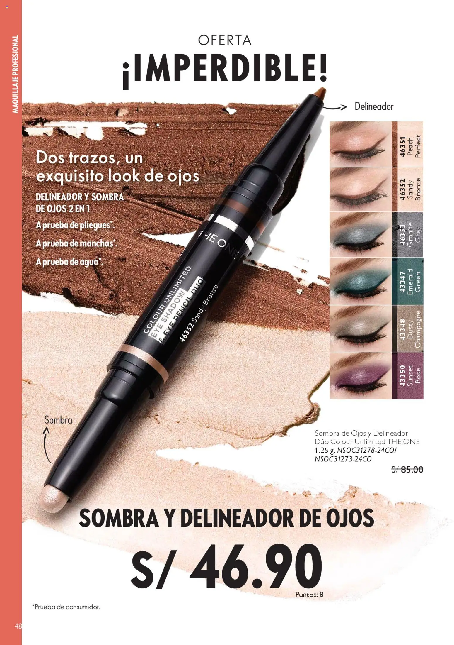 Catálogo Oriflame válido desde 14.02.2026 | Página: 48 | Productos: Sombra de ojos, Delineador de ojos, Delineador, Maquillaje