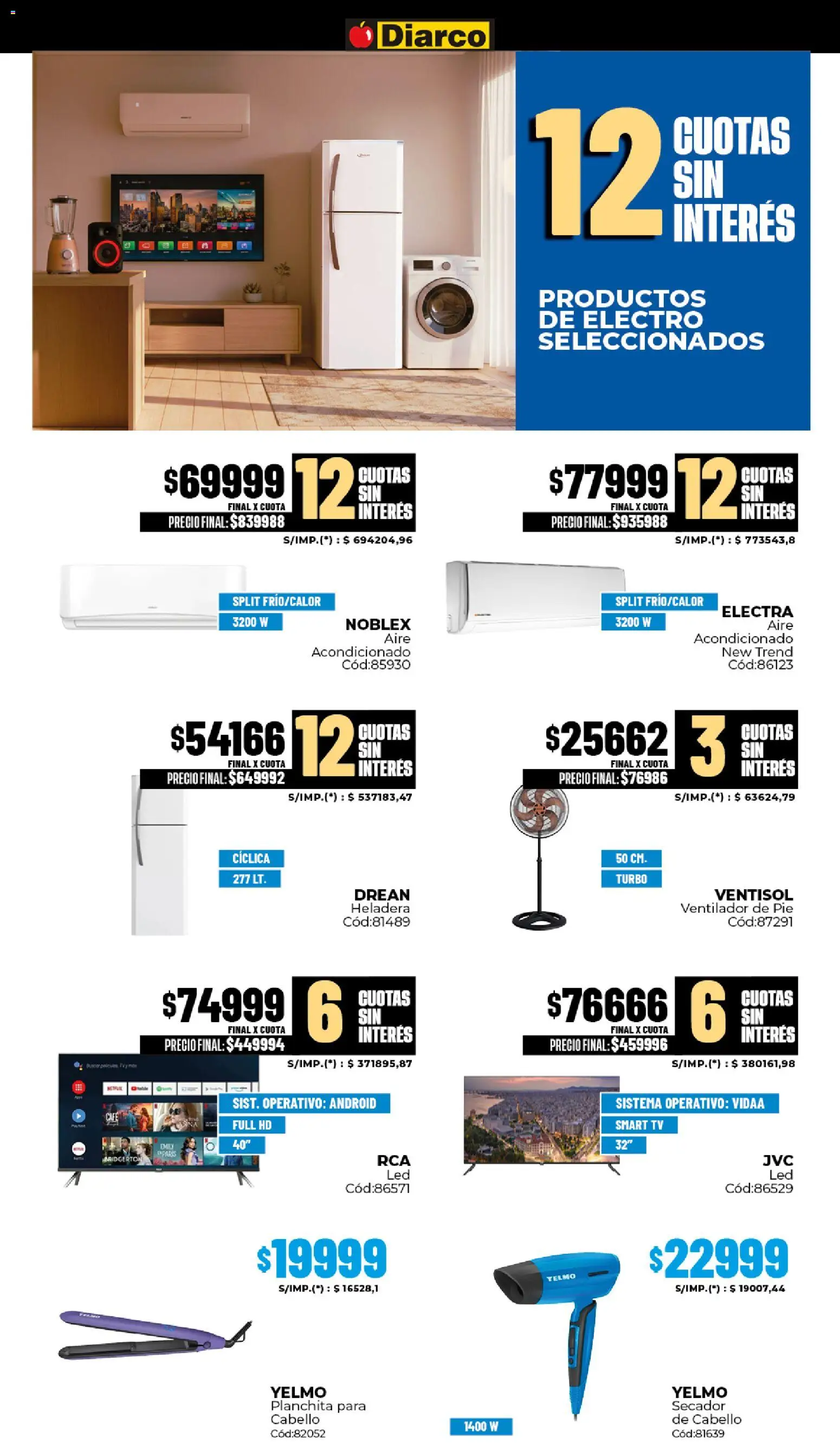 Diarco - Ofertas │ válido desde el 29.12.2025 | Página: 19 | Productos: Aire acondicionado, Ventilador, Heladera, Café