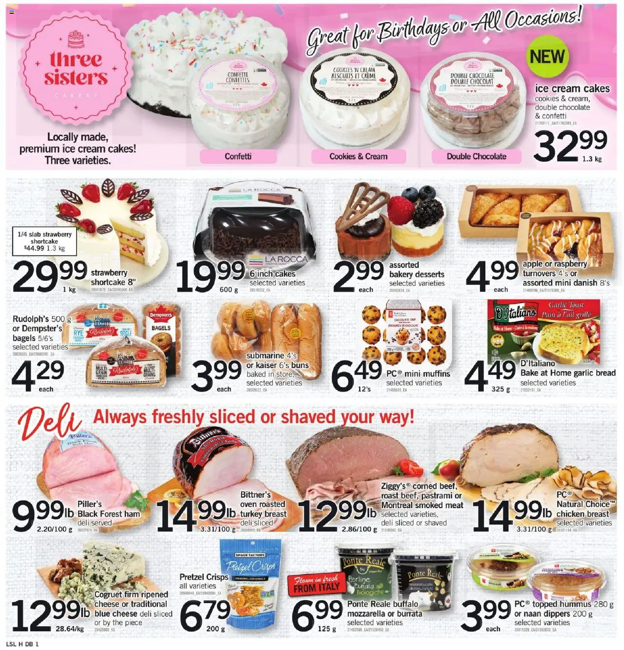 Loblaws flyer valid from 25.09.2025 | Page: 4 | Products: Cream, Turkey, Bread, Chicken