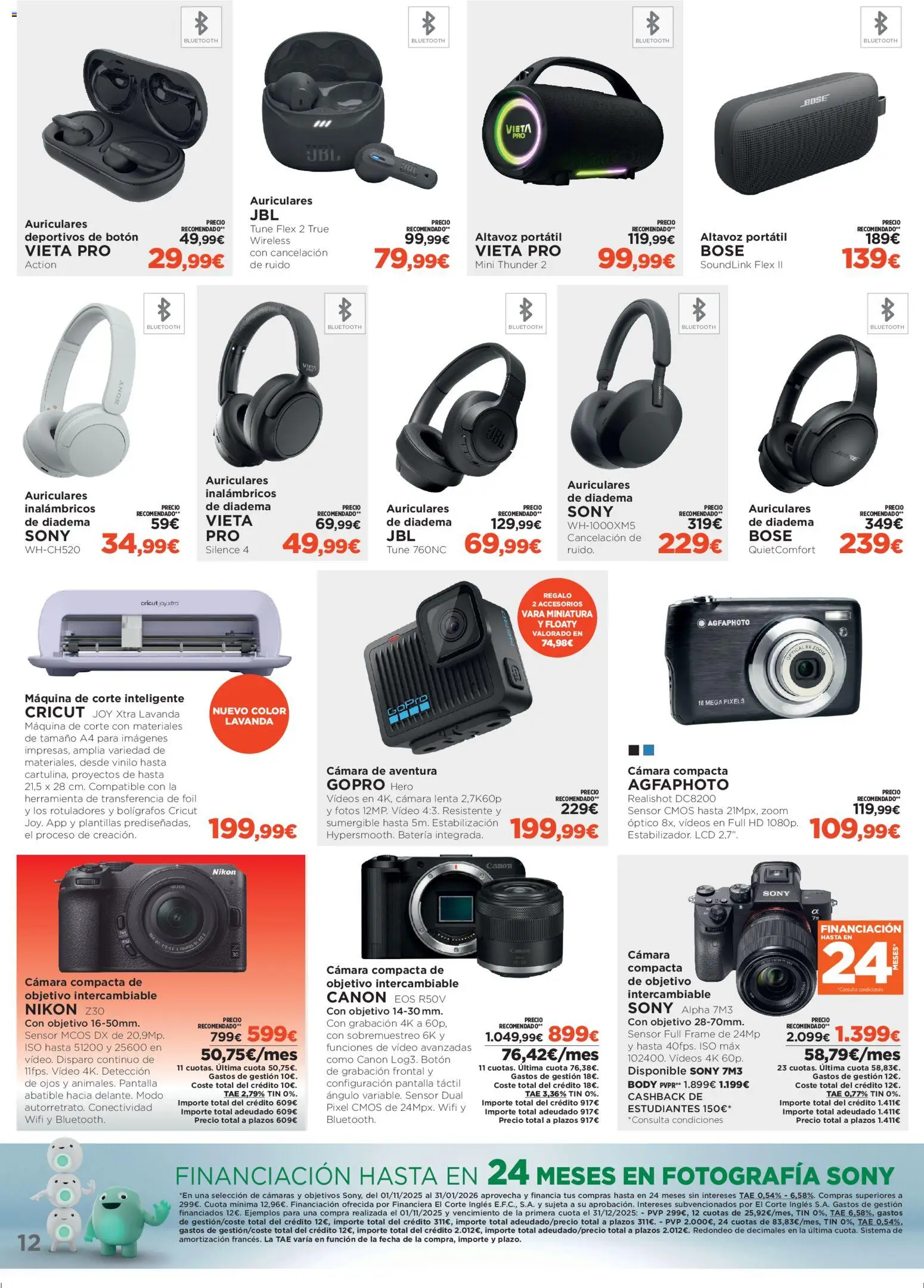 Nuevas ofertas de El Corte Inglés válidas en toda la República Mexicana desde el 07.01.2026. ¡Encuentra las mejores ofertas en El Corte Inglés catálogo Ofertas que ilusionan! | Página: 12 | Productos: Cámara, Body, Batería, Video