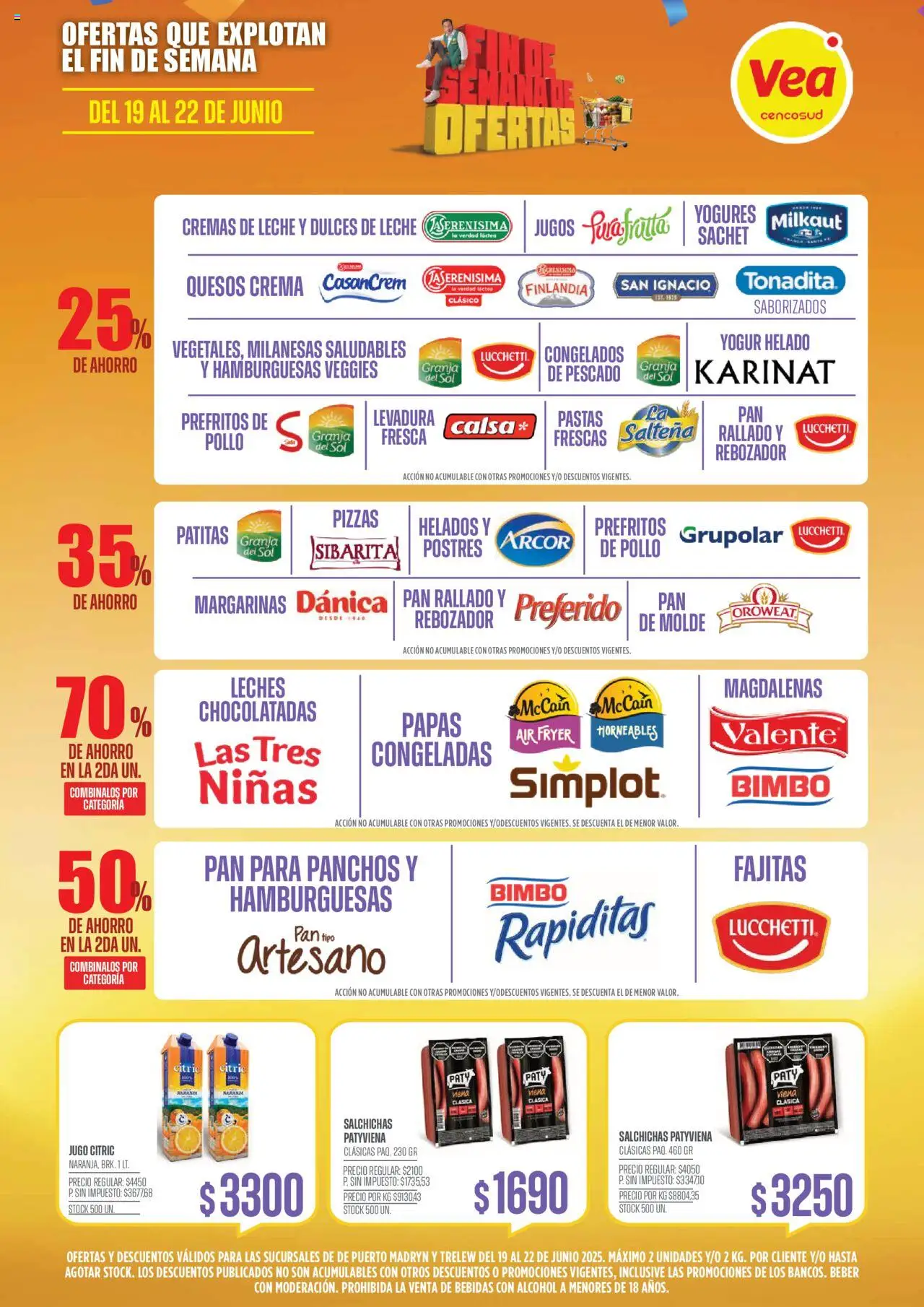 Vea - Ofertas fin de semana Chubut │ válido desde el 19.06.2025 | Página: 3 | Productos: Helado, Pollo, Leche, Pan rallado