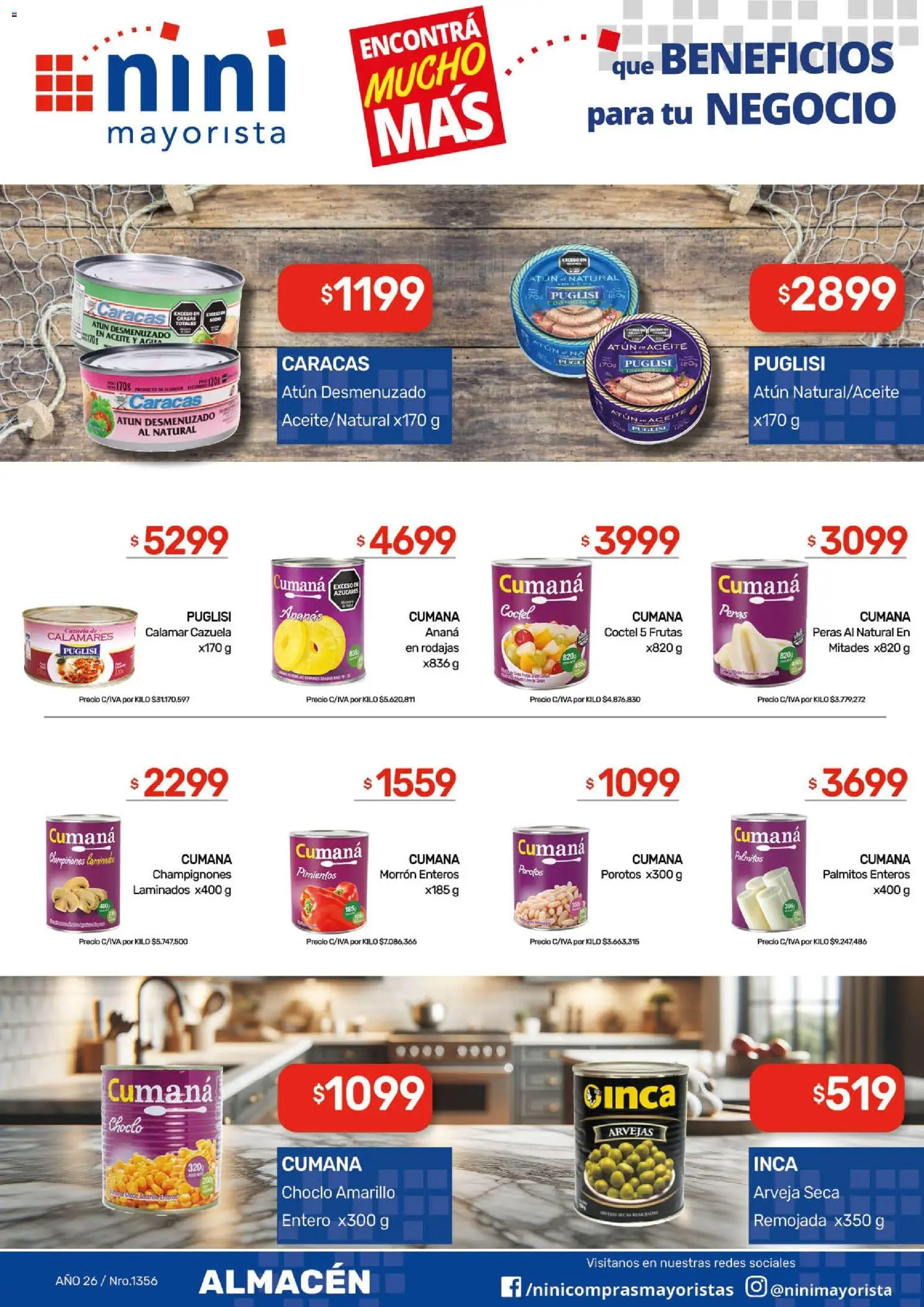 NINI Mayorista ofertas │ válido desde el 20.04.2026 | Página: 24 | Productos: Arveja, Aceite, Atún, Palmitos