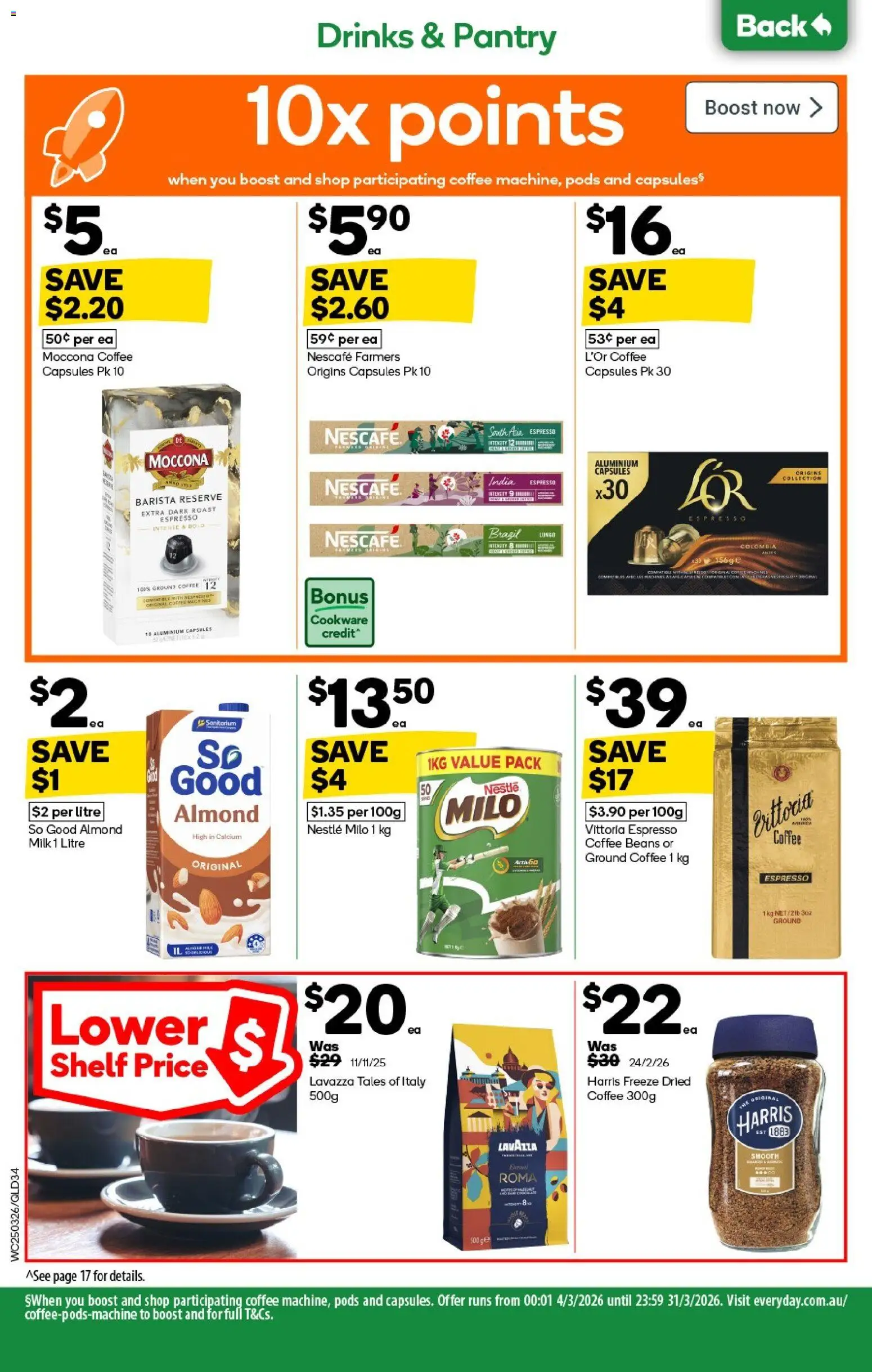 Woolworths catalogue - valid from 25.03.2026 | Page: 34 | Products: Milk, Coffee, Cookware, Nescafe