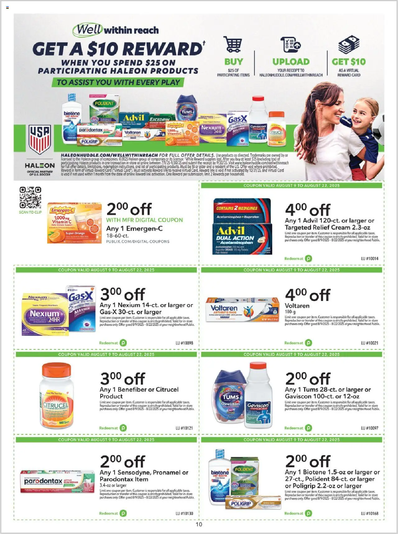 Publix Extra Savings - valid from 09.08.2025 | Page: 10 | Products: Vitamin, Clip, Cream, Date