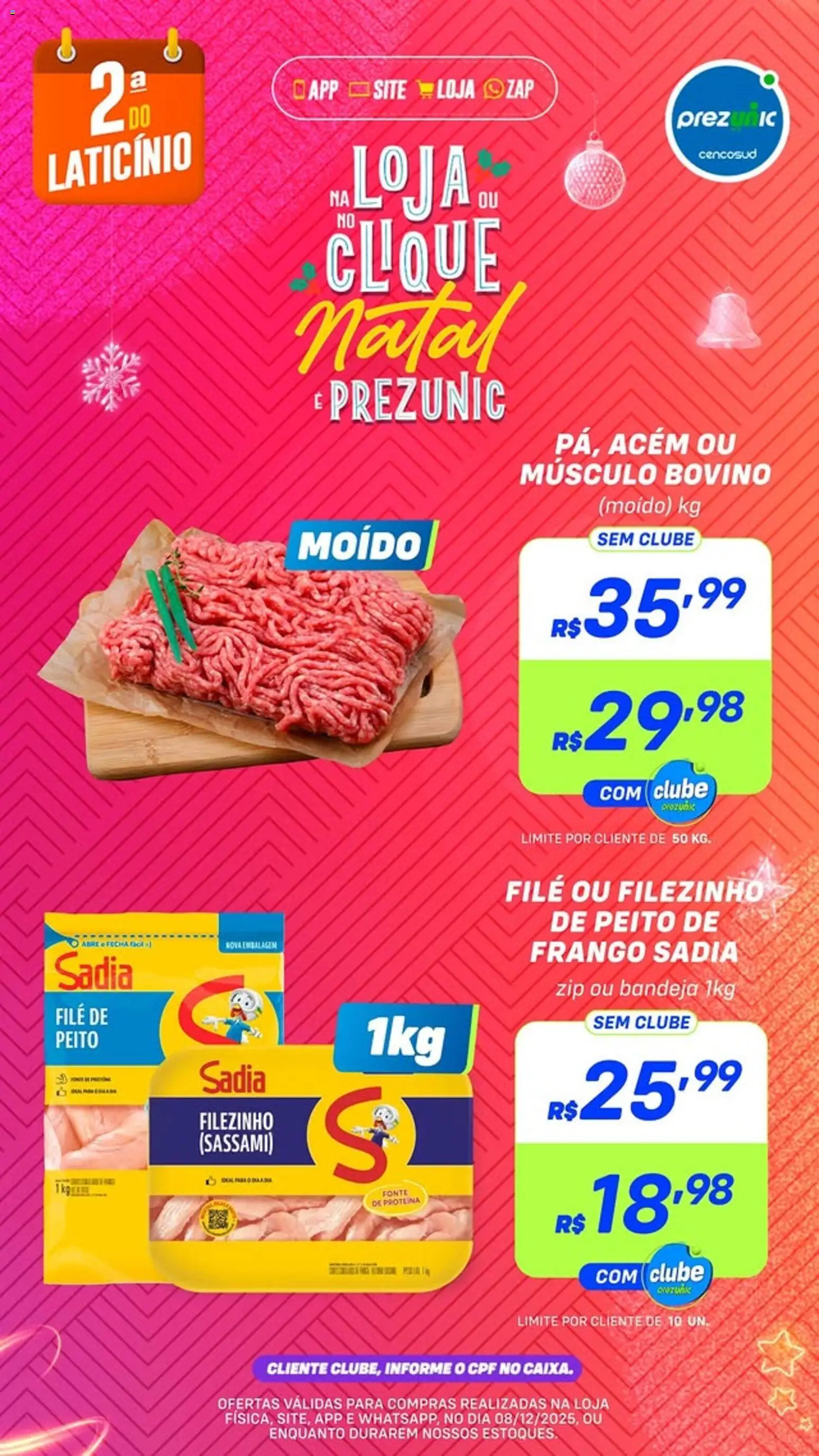 Prezunic Folheto - válido de 08.12.2025 | Página: 4 | Produtos: Acém, Bandeja, Frango