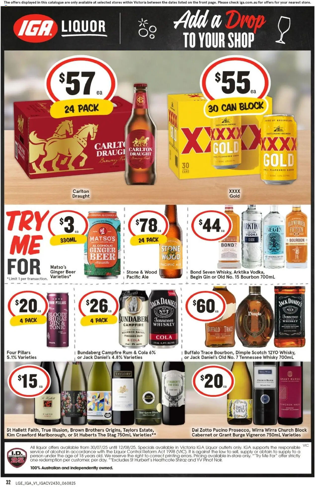 IGA catalogue - valid from 06.08.2025 | Page: 2 | Products: Beer, Bourbon, Wood, Scotch