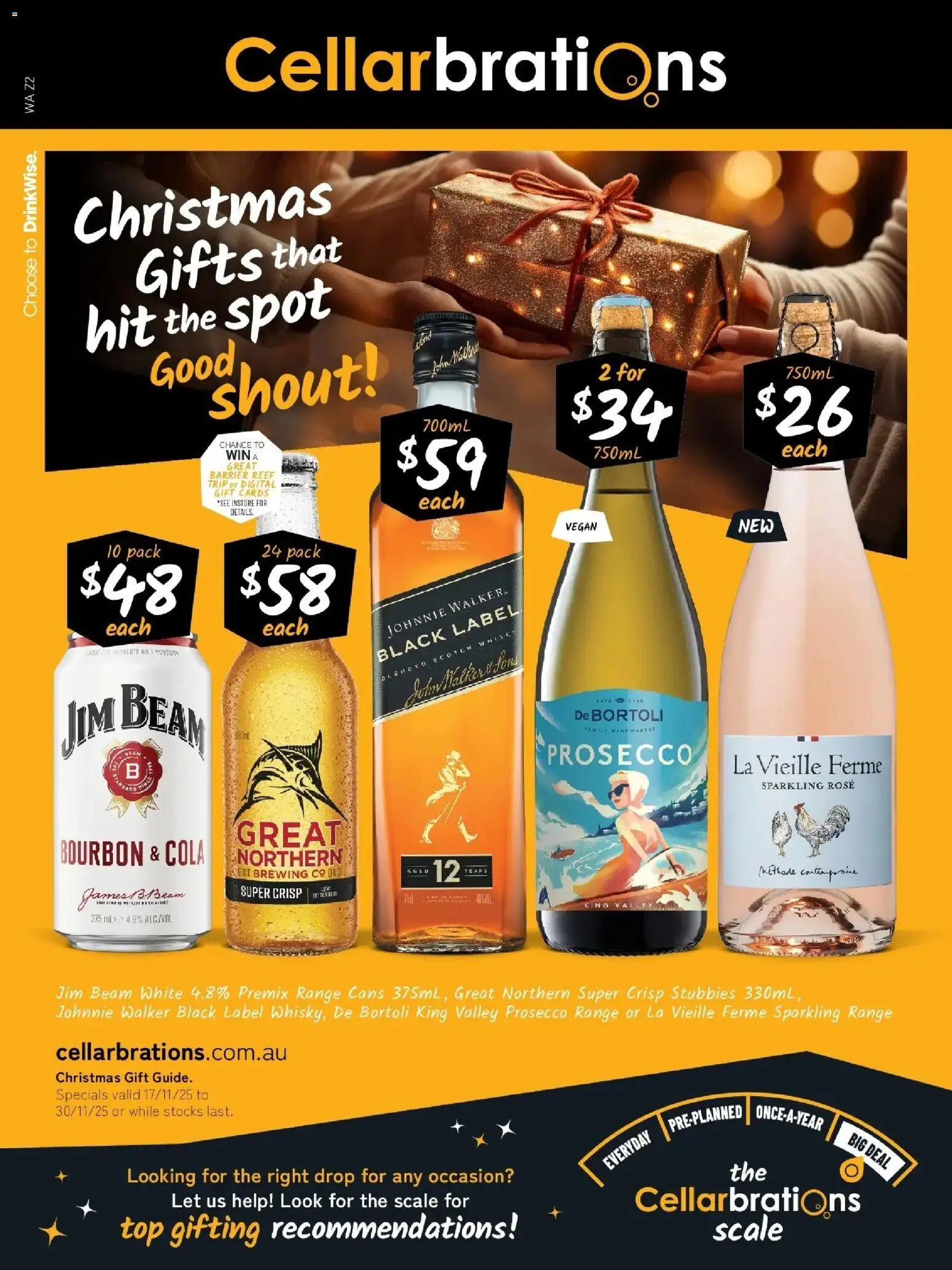 Cellarbrations catalogue - valid from 17.11.2025 | Page: 1 | Products: Bourbon, Scotch, Digital, Scale
