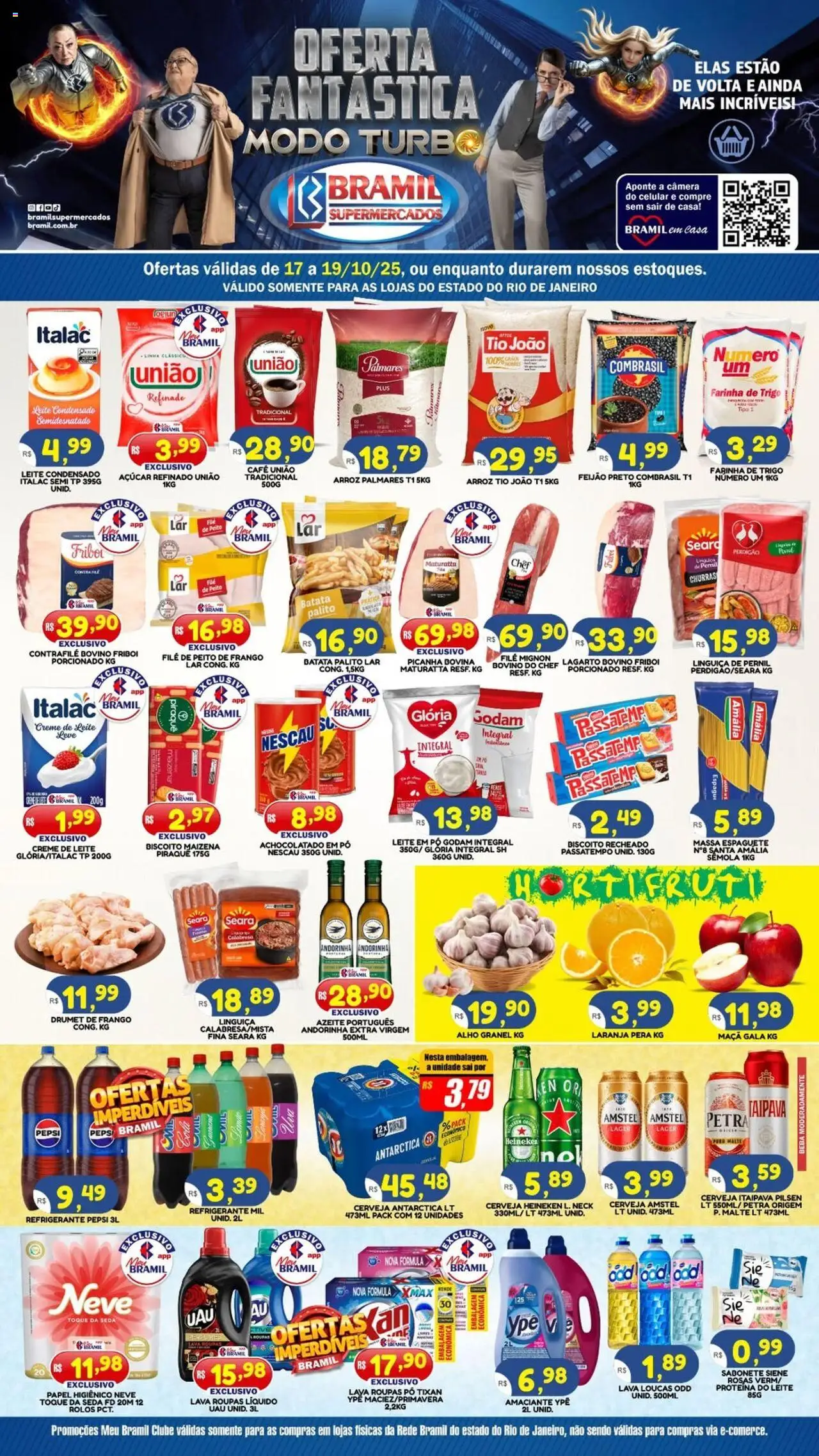 Bramil Supermercados Folheto - válido de 17.10.2025 | Página: 1 | Produtos: Celular, Leite, Açúcar, Leite condensado