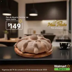 Vista previa de Walmart Express folleto Pan de Muerto Familiar de masa madre, nuevo folleto de la tienda, válido en México a partir del 14.10.2025