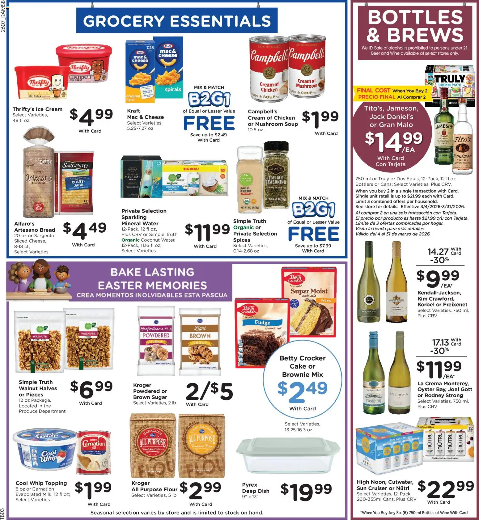 Ralphs Weekly Ad - valid from 18.03.2026 | Page: 4 | Products: Cheese, Spices, Water, Garlic