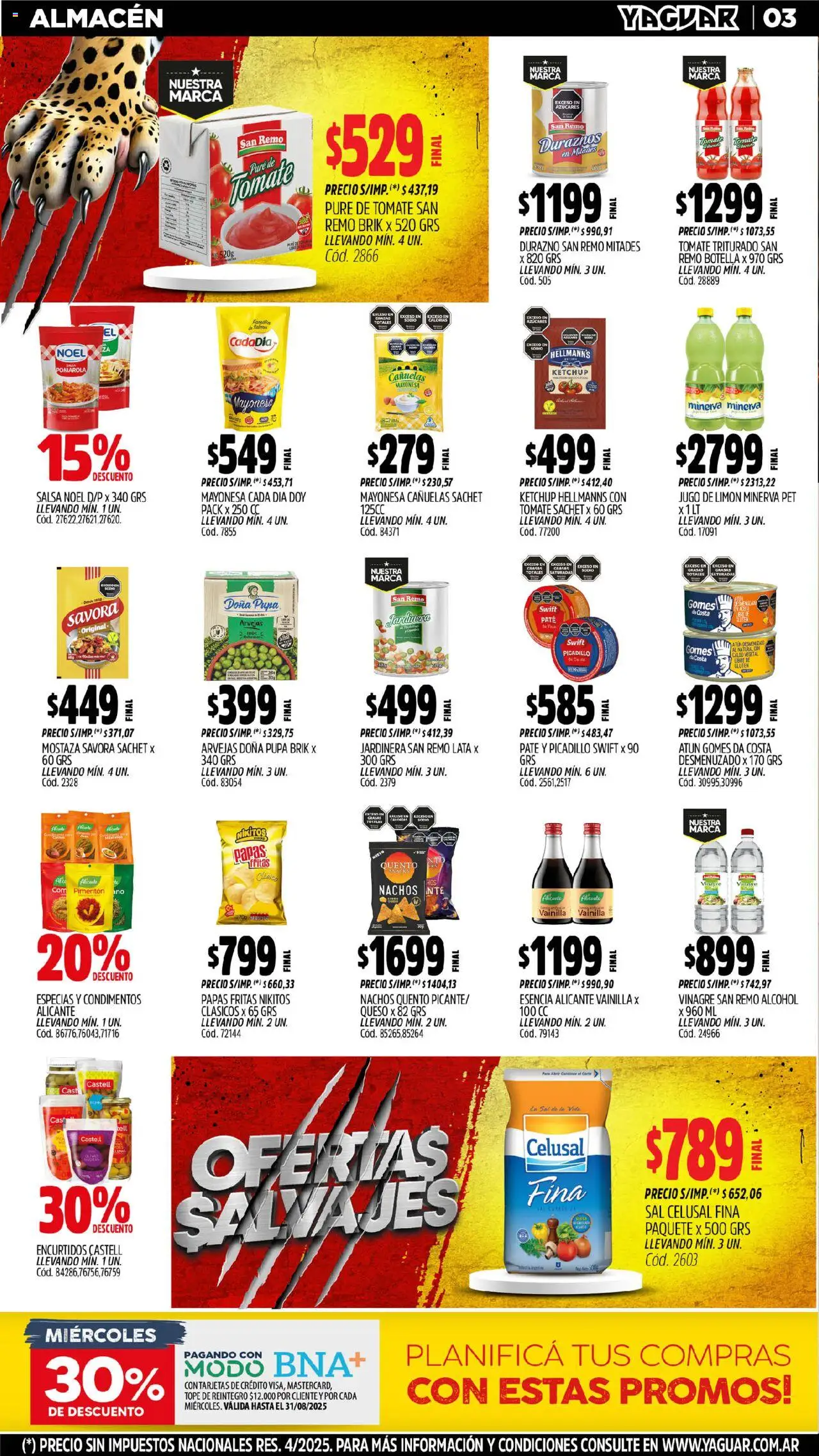 Yaguar - Chaco │ válido desde el 04.08.2025 | Página: 3 | Productos: Botella, Vinagre, Mostaza, Pimentón