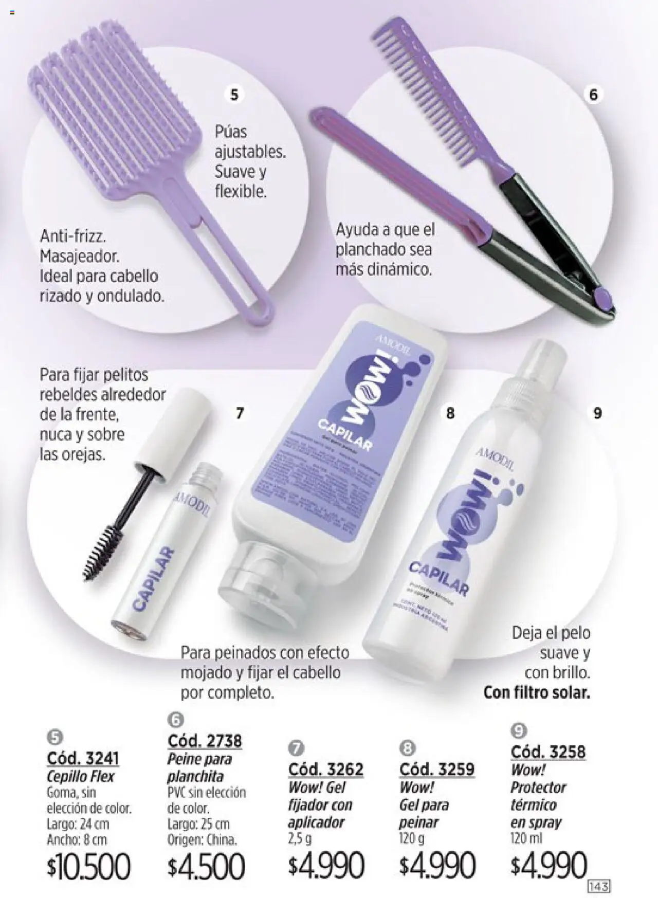 Catálogo Amodil Campaña 14 │ válido desde el 19.08.2025 | Página: 143 | Productos: Peine, Sobre, Cepillo, Fijador