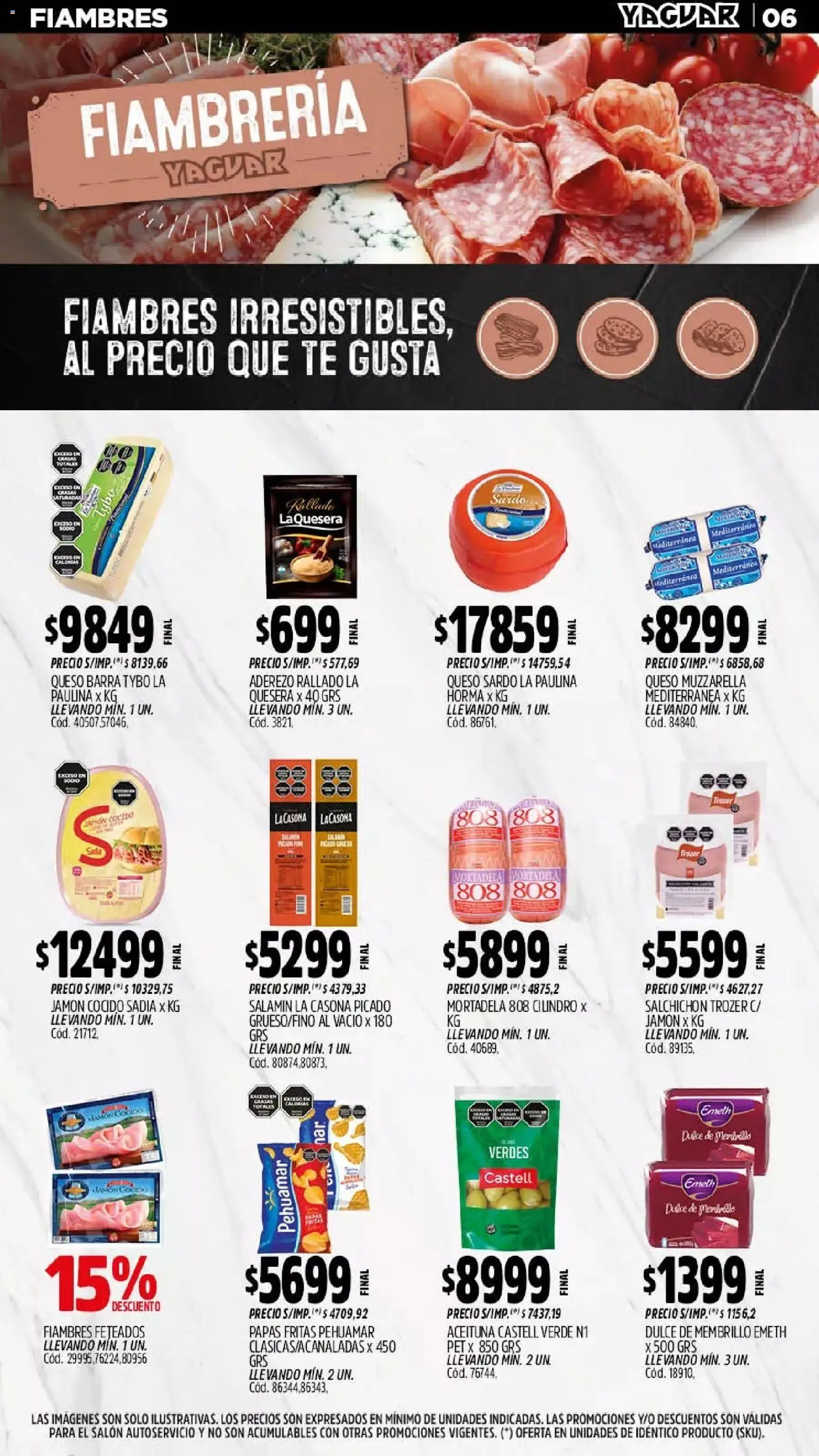 Yaguar - Oferta Semanal Neuquen │ válido desde el 13.04.2026 | Página: 6 | Productos: Jamón cocido, Muzzarella, Queso, Té
